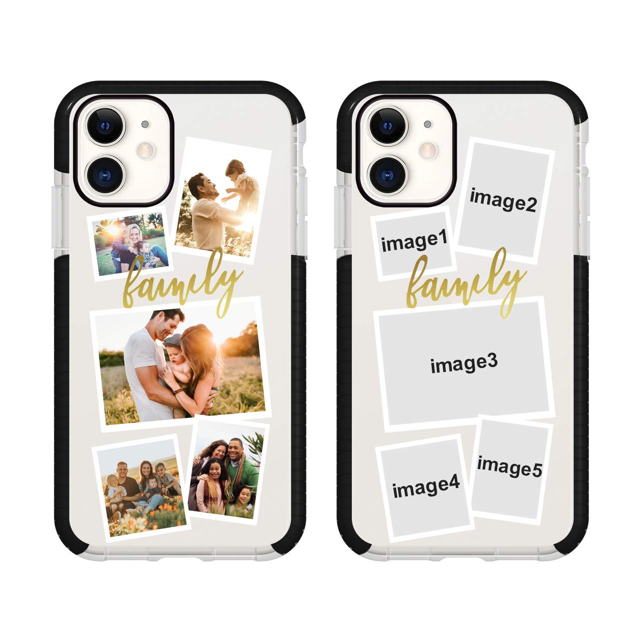 Custom iPhone 12 Mini Phone Case with Personalized Photo Collage - Impact Protective Black Case for Birthday, Christmas & Valentine's Gifts (Him & Her) | Durable Protective Cover for Everyday Use & Special Occasions