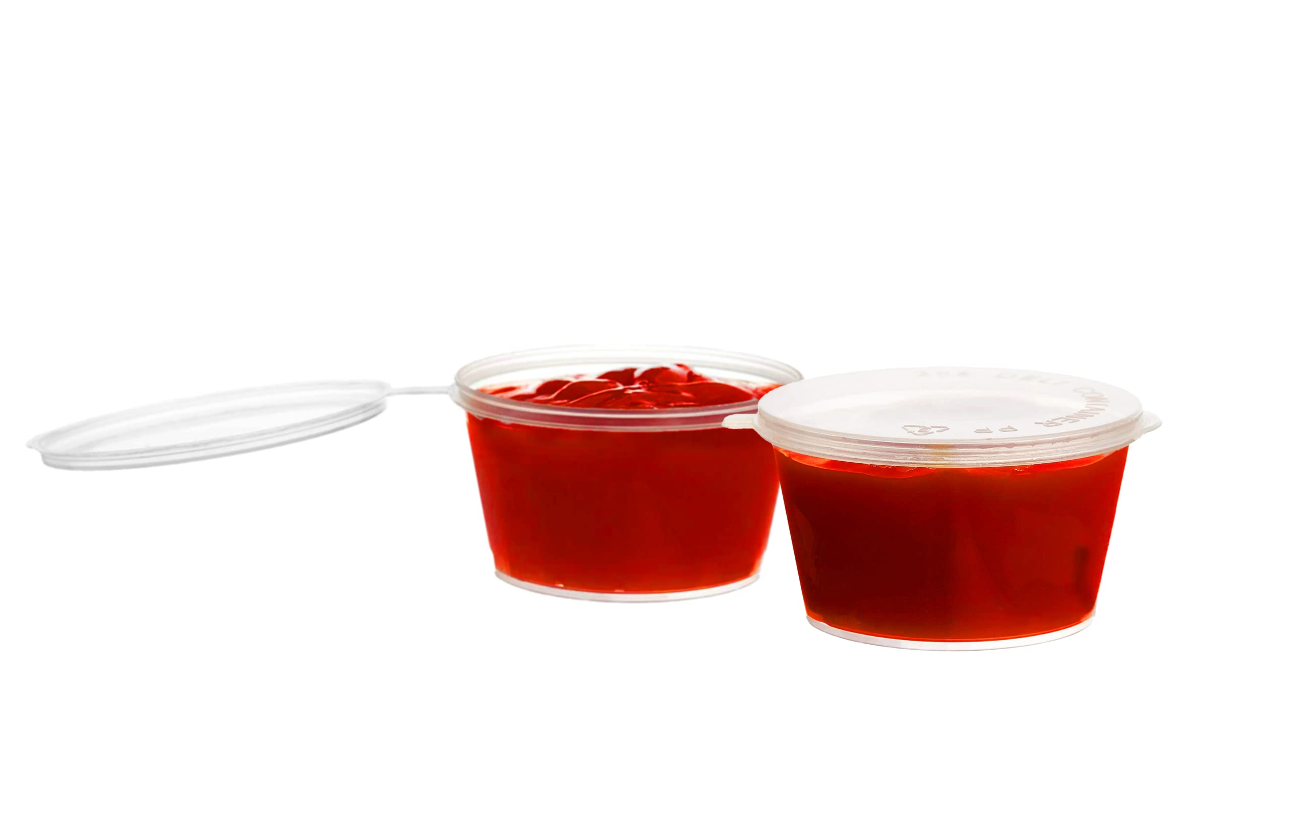 EcoQuality 5.5 Oz Leak Proof Portion Cups with Lids - BPA-Free Plastic Condiment Containers with Hinged Lids - Perfect for Sauces, Samples, Slime, Jello Shots & Food Storage (1000 Pack) - Ideal for Restaurants, Catering, Parties & Home Use