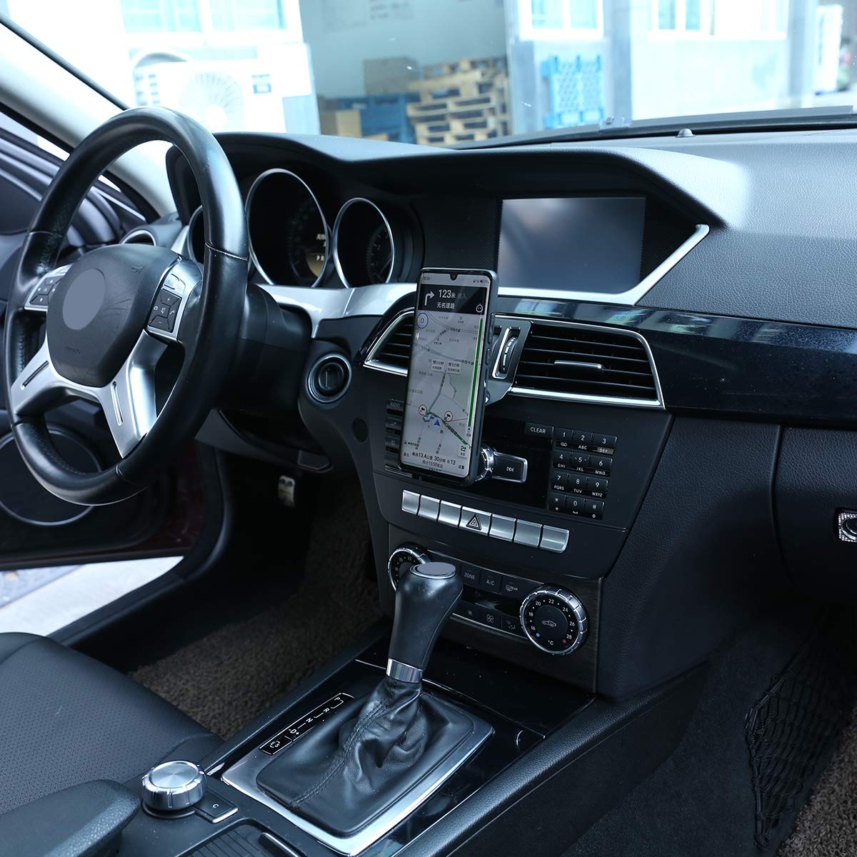 Premium Aluminum Alloy Phone Holder for Mercedes Benz C Class W204 (2008-2013) - Car Mount Accessories for Safe Driving & Hands-Free Navigation