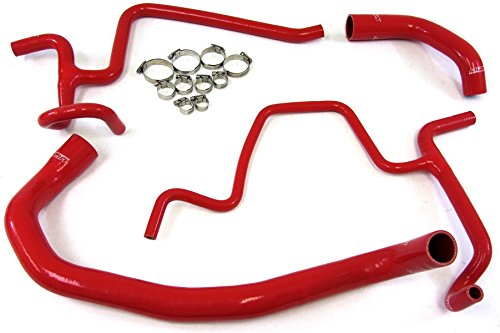 HPS 57-1326-RED-3 Red Silicone Radiator Coolant Hose Kit - High Performance Cooling Solution for Cars, Trucks & SUVs - Perfect for Engine Upgrades & Radiator Replacement