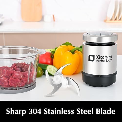 400W Powerful Mini Food Processor & Meat Grinder - 3 Cup Electric Vegetable Chopper with S-Blade for Meat, Fish, Vegetables & Baby Food | Compact Kitchen Appliance for Smoothies, Salsas & Meal Prep