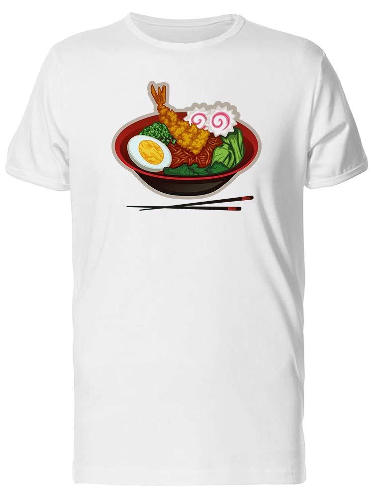 Smartprints Ramen Noodle Bowl Graphic T-Shirt for Men - Funny Food Lover Tee for Casual Wear & Anime Fans