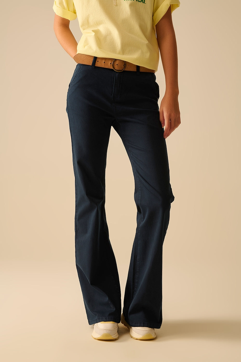 Stretch Comfortable Blue Denim Flare Jeans for Women - Perfect for Casual Wear, Office & Date Nights