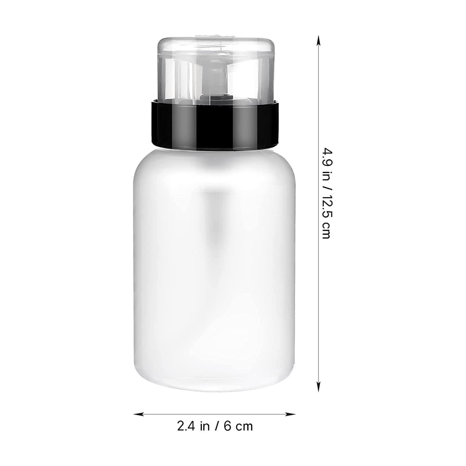 2 Pack Acetone Pump Dispenser - 200ml (6.8oz) Lockable Push Down Pump Bottle for Nail Polish Remover & Alcohol Dispensing | Perfect for Salon, Home Manicure & Makeup Removal