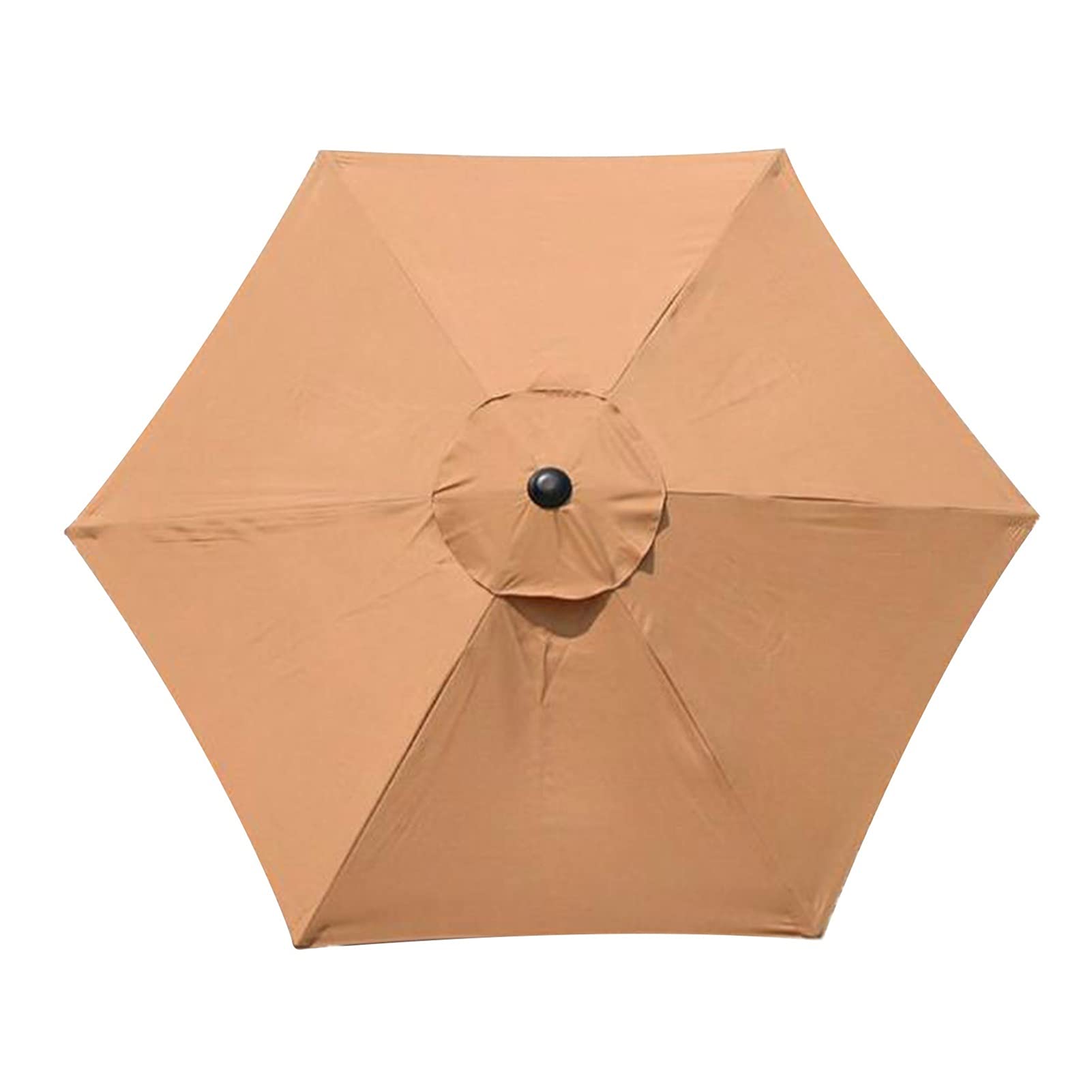 YEVYG 6-Rib Replacement Canopy for Outdoor Umbrella - 3m Sun Shade Cloth in Dark Khaki - UV Protection Patio Umbrella Cover for Garden, Poolside & Backyard Relaxation