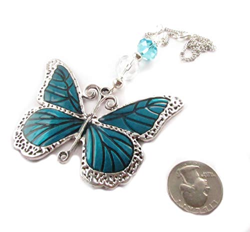Butterfly Rear View Mirror Charm - Sun Catcher for Car - Elegant Car Mirror Decor for Women - Perfect for Road Trips & Daily Commutes