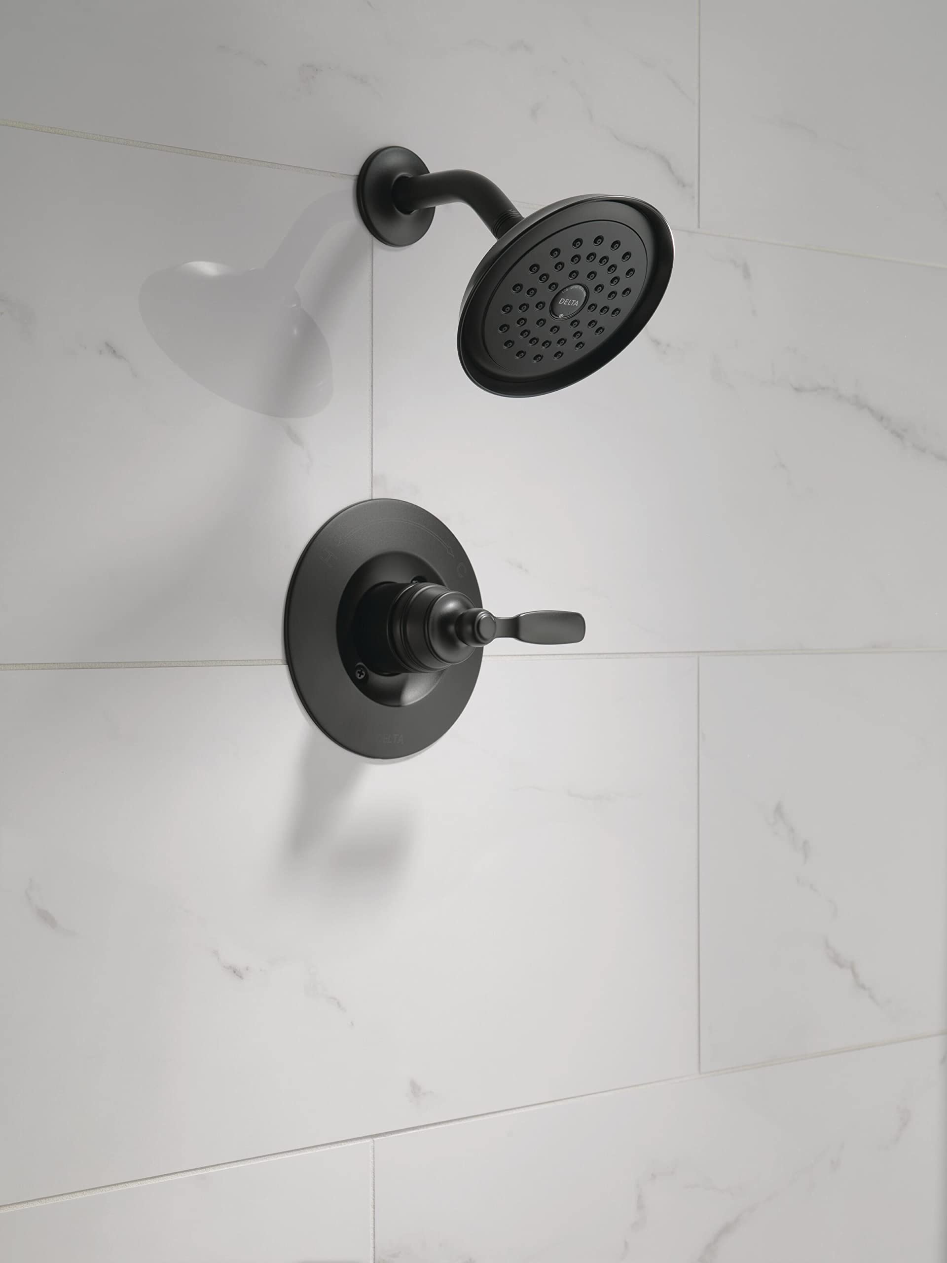 Woodhurst Matte Black Shower Valve Trim Kit - Compatible with Delta & Black Shower Systems, Includes T14032-BL Valve & Faucet Handle Replacement - Perfect for Bathroom Renovation & Modern Shower Upgrades