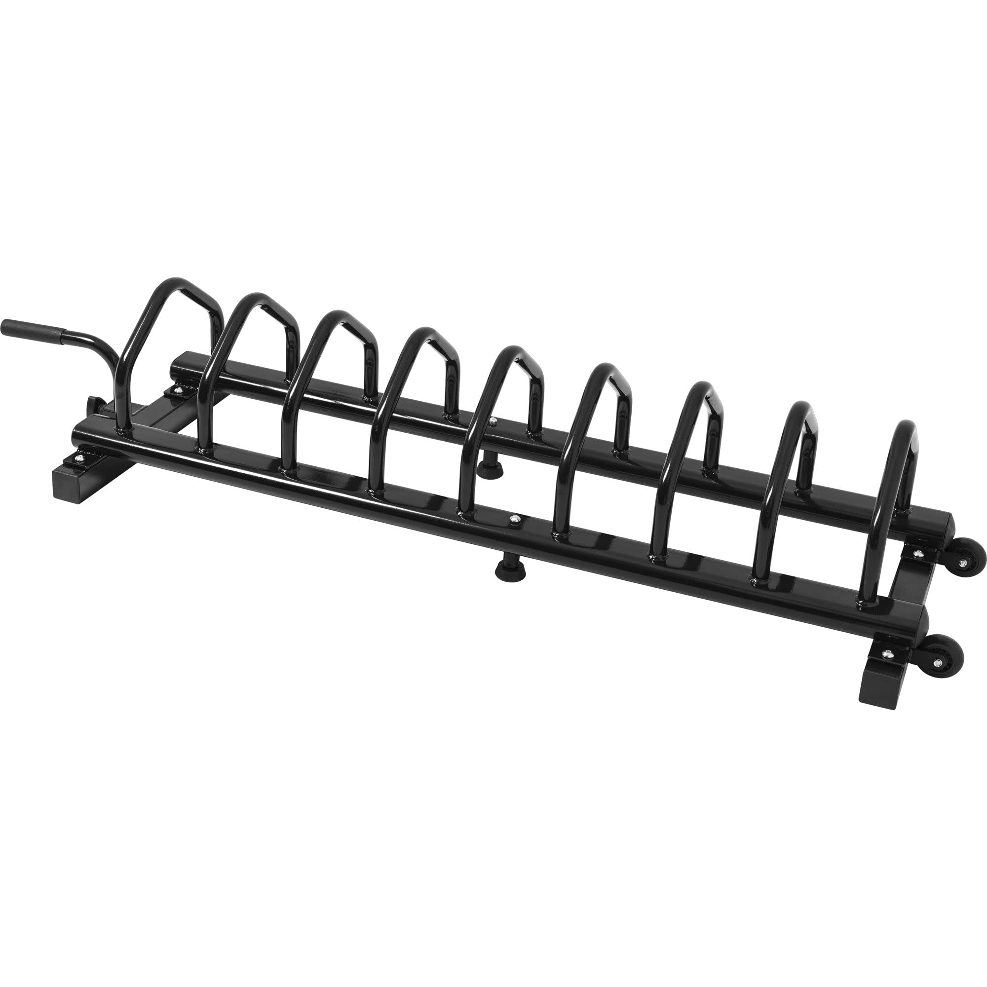 Adjustable Mobile Weight Plate Storage Rack - Universal Bumper Plate Organizer for Home & Gym Workouts