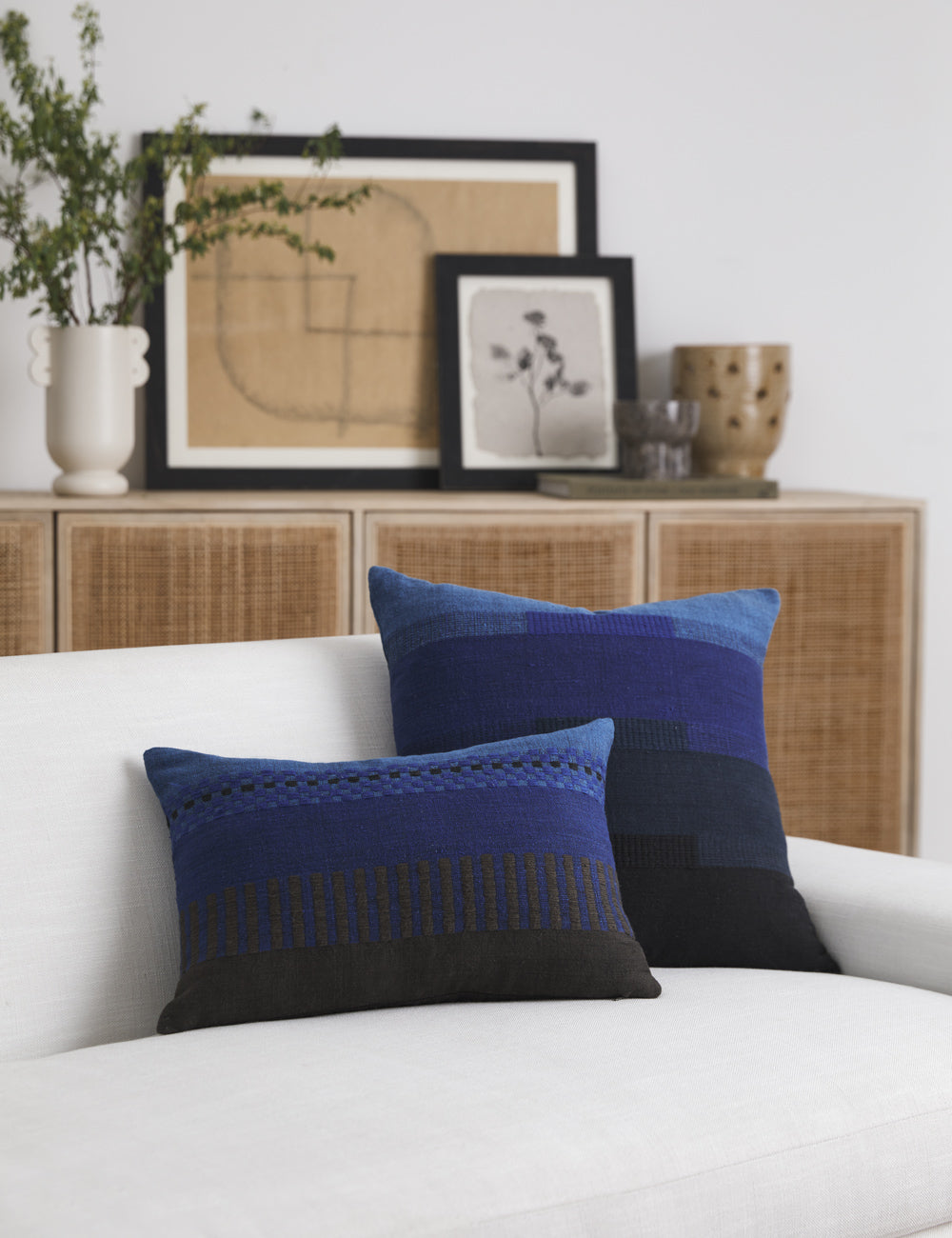 Bole Road Textiles Amaro Pillow - Handwoven Cotton Decorative Throw Pillow for Sofa, Bed & Home Decor