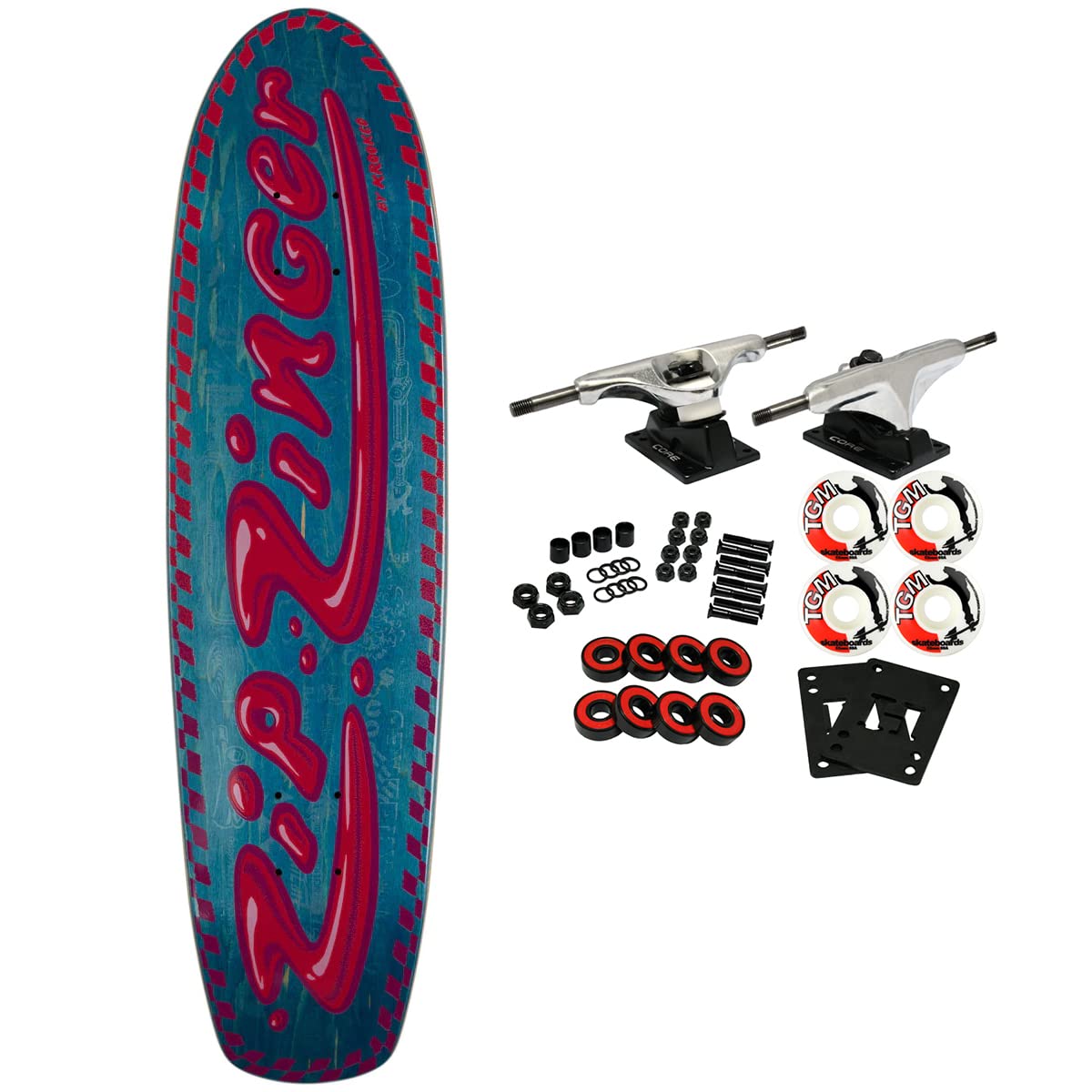 Krooked Skateboard Complete Zip Zinger DLX Guest Blue 7.75