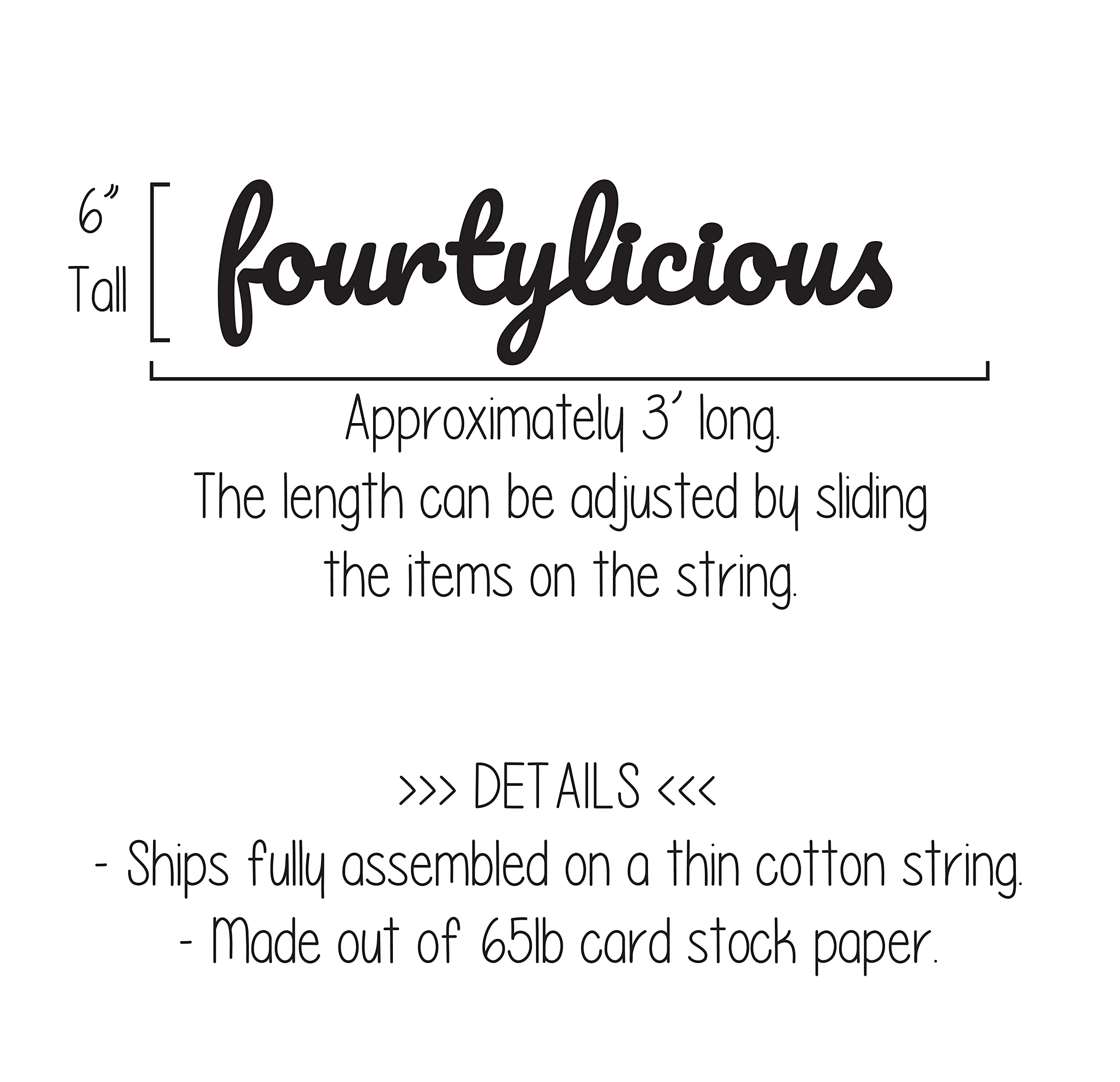 Pre-Strung 'Fourtylicious' 40th Birthday Banner - Ready to Hang Party Decorations for Women & Men - Perfect for Milestone Birthday Parties, Anniversaries & Celebrations