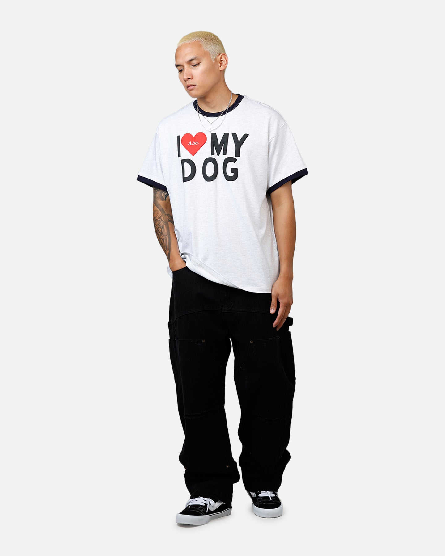 I Love My Dog Ring T-Shirt for Women - Heather Grey Cotton Tee - Casual Wear & Dog Lover Gifts