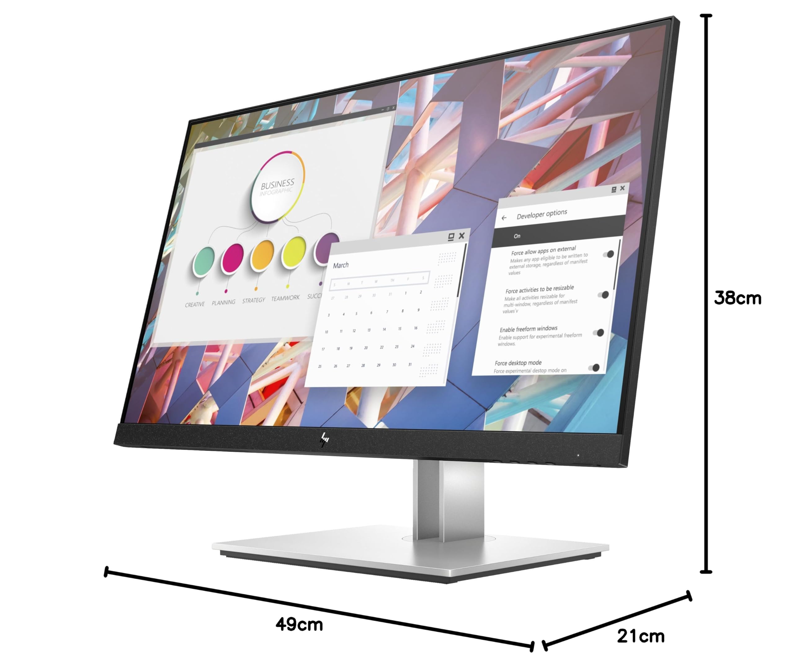 HP E24 G4 24-inch Full HD 1080p Monitor - IPS Panel, VESA Mountable, Ultra-Thin Bezel for Home Office, Gaming & Productivity