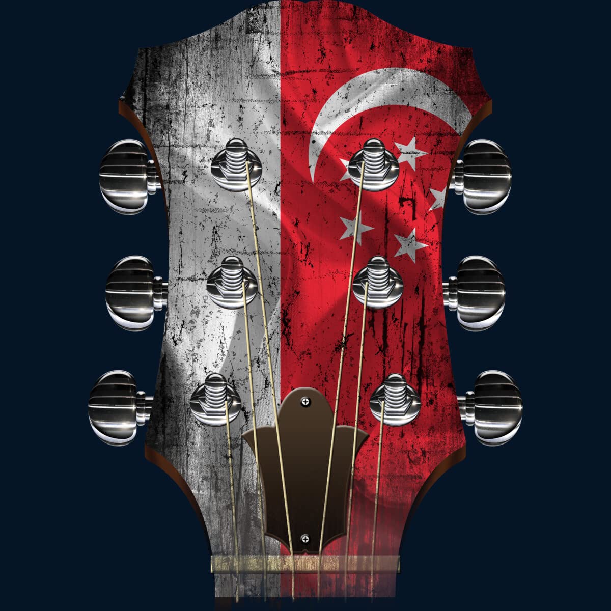 Design By Humans Men's Guitar Head Graphic Tank Top - Music Lover Casual Tee for Concerts, Summer Outfits & Streetwear