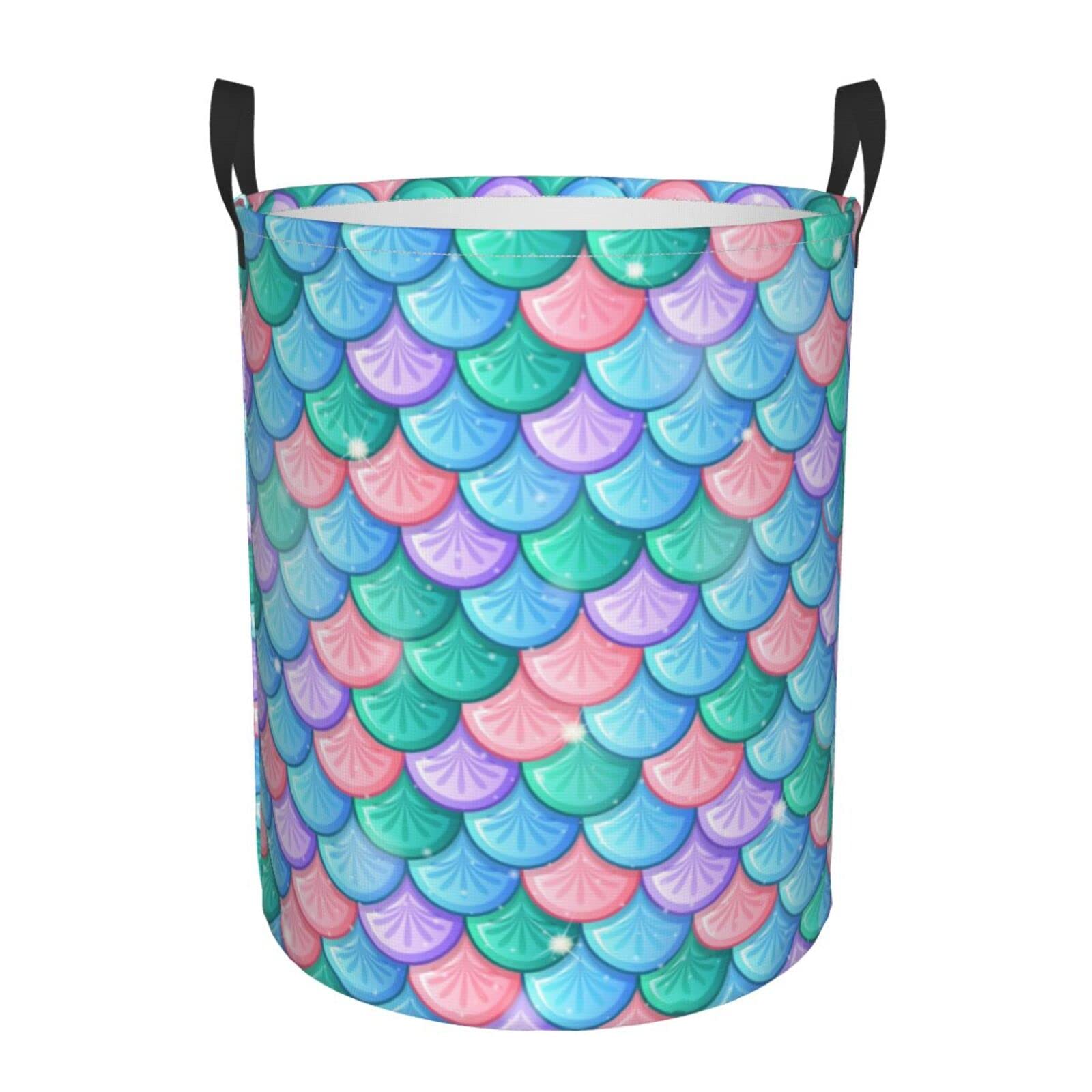 YINSING Collapsible Laundry Basket with Handle - Waterproof Fabric Hamper for Clothes, Toys & Bathroom Storage - Foldable Medium Size Organizer Bin for Home, Dorm & Travel Use