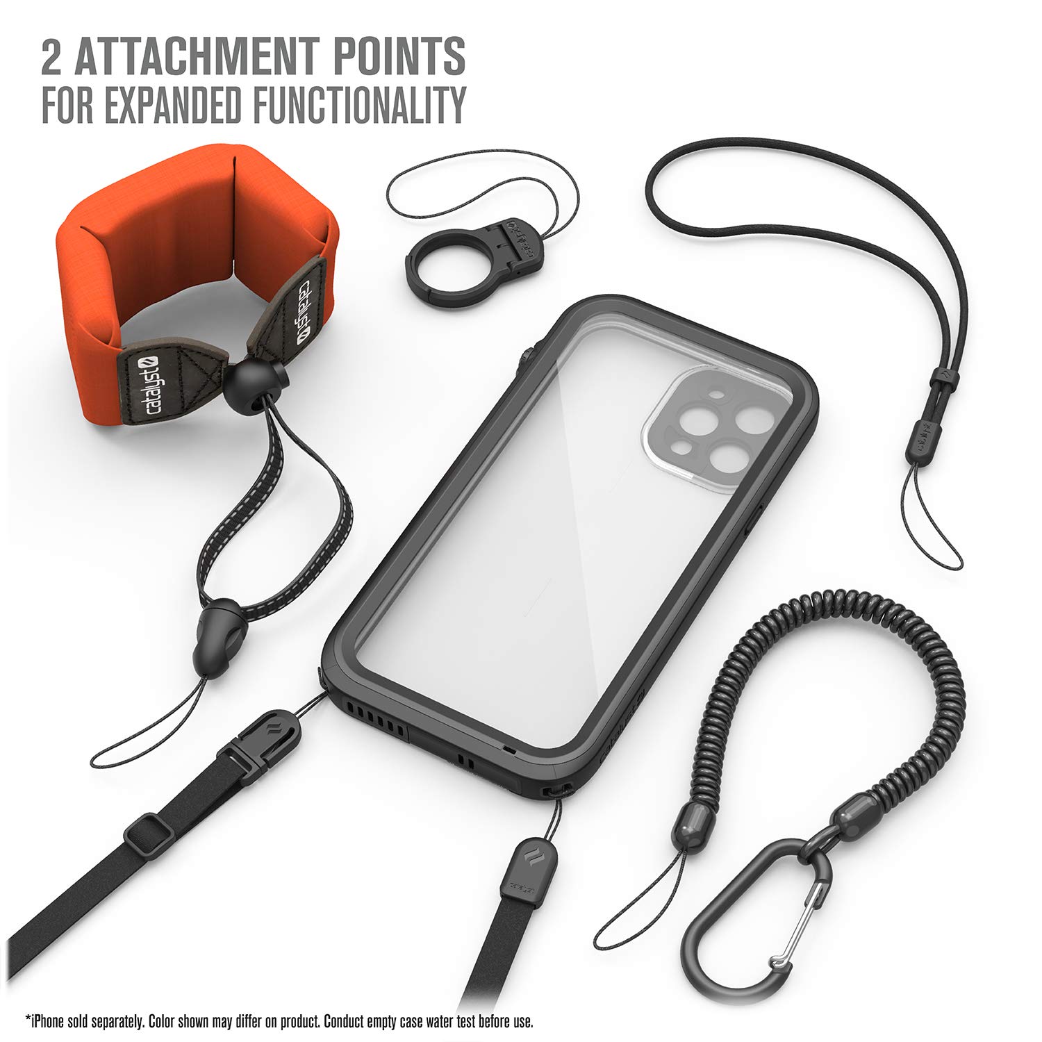 Catalyst 33ft Waterproof iPhone 12 Pro Case - 6.6ft Drop Proof, Clear Back, Compatible with Crux Accessories (Black) - Perfect for Swimming, Hiking & Outdoor Adventures