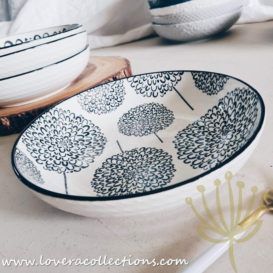 White Waves Assorted Prints Pasta Dish Set - 50% Off + Buy 1 Get 1 Free - Perfect for Dinner Parties & Italian-Themed Decor