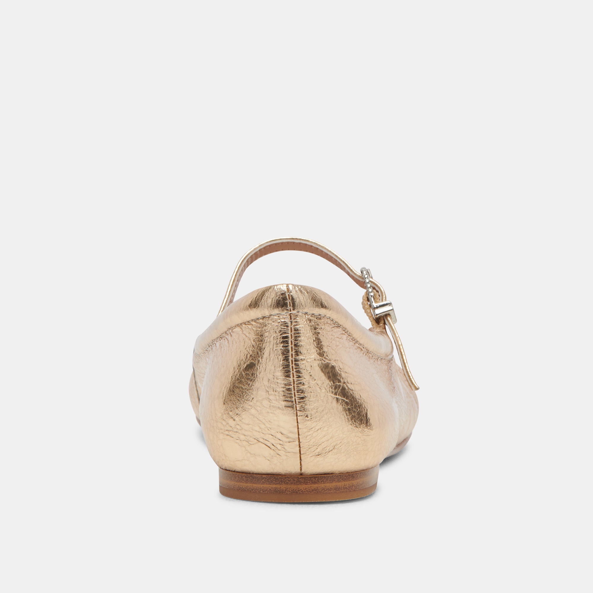 REYES WIDE BALLET FLATS - Distressed Gold Leather Women's Comfortable Flat Shoes for Casual Wear, Office & Daily Outfits