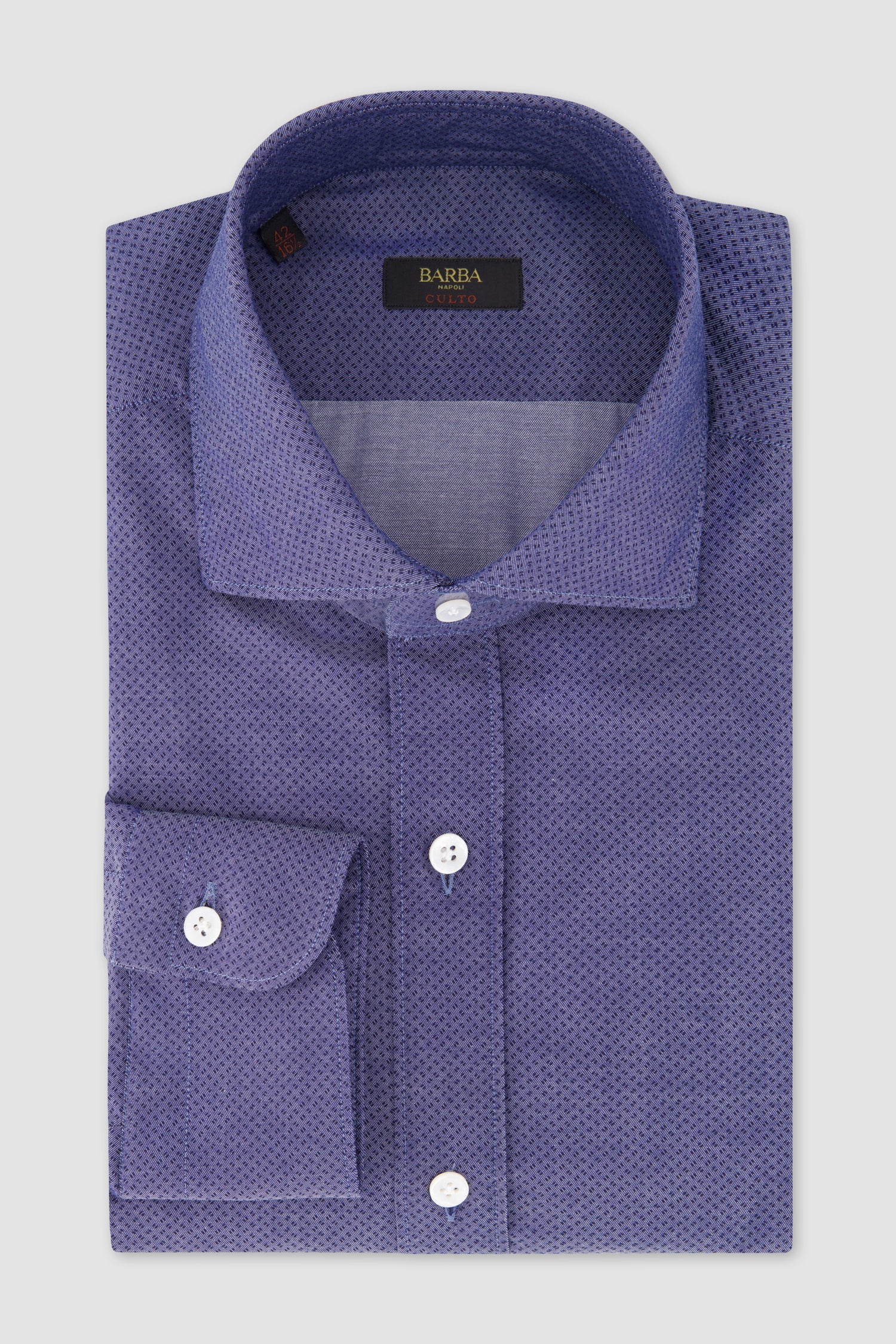 Barba Napoli Blue Classic Men's Dress Shirt - Premium Cotton Formal Wear for Business & Special Occasions