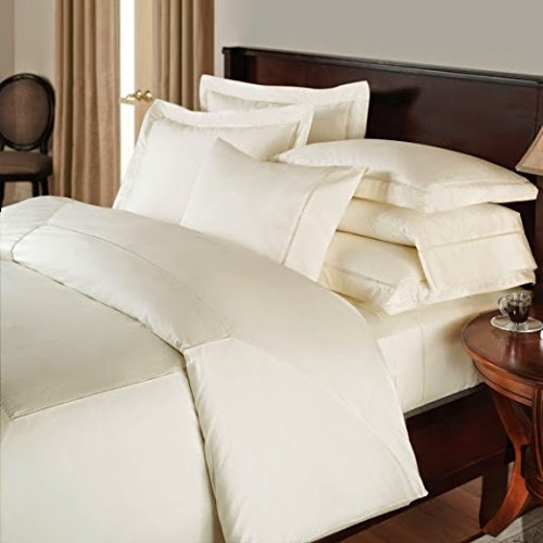 400-Thread-Count 100% Pima Cotton Luxury Duvet Cover Set - Super Soft, Zipper Closure, King/California King Size, Solid Ivory - Perfect for Master Bedroom & Hotel Style Bedding