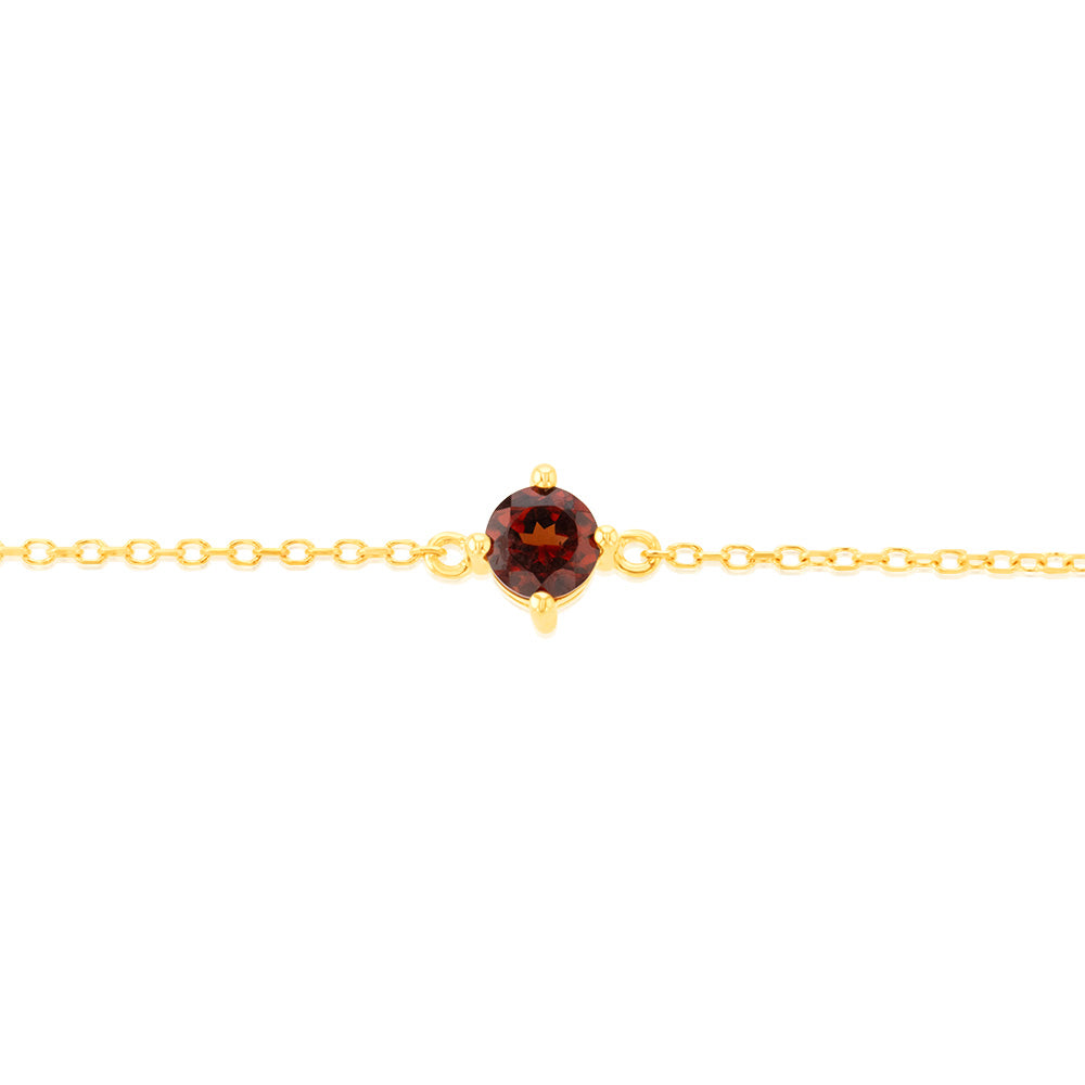 0.34 Carat Genuine Red Garnet Adjustable Bracelet - 17cm 9ct Yellow Gold Jewelry for Women - Perfect for Gifts, Parties & Everyday Wear