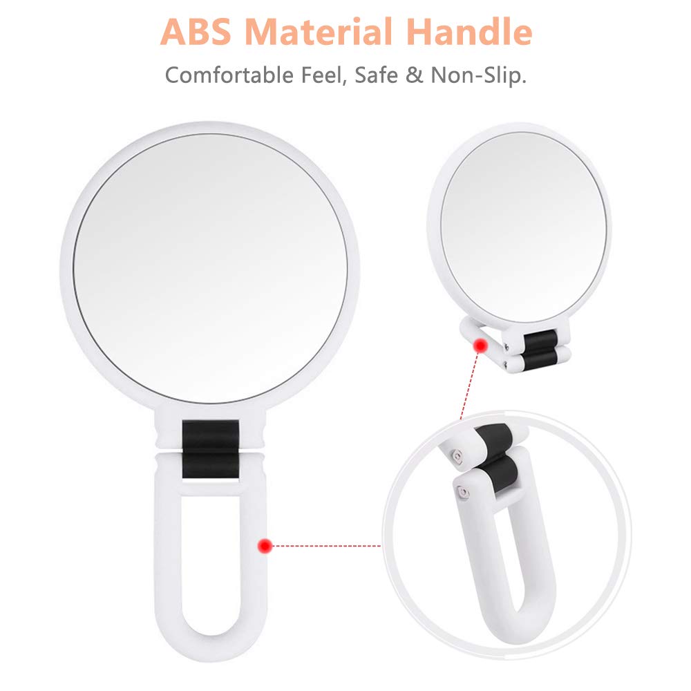 5X/1X Magnifying Makeup Mirror - Portable Handheld Vanity Mirror for Travel & Home Use