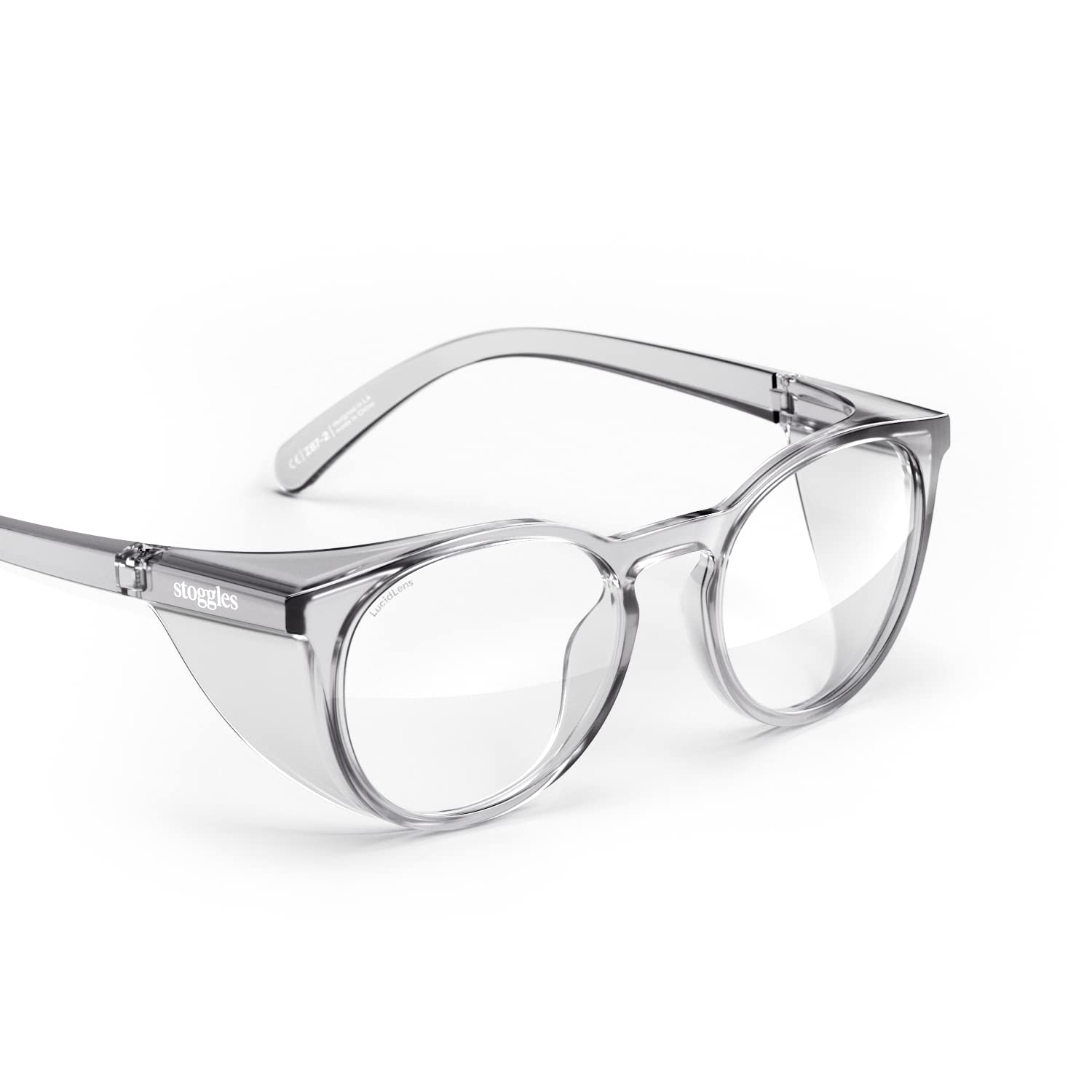 Stoggles Round Z87.1 Certified Safety Glasses - Polycarbonate, Scratch & Shatter-Proof, Blue Light & UV Protection with Anti-Fog Coating - Durable Protective Eyewear for Work, DIY, and Outdoor Activities
