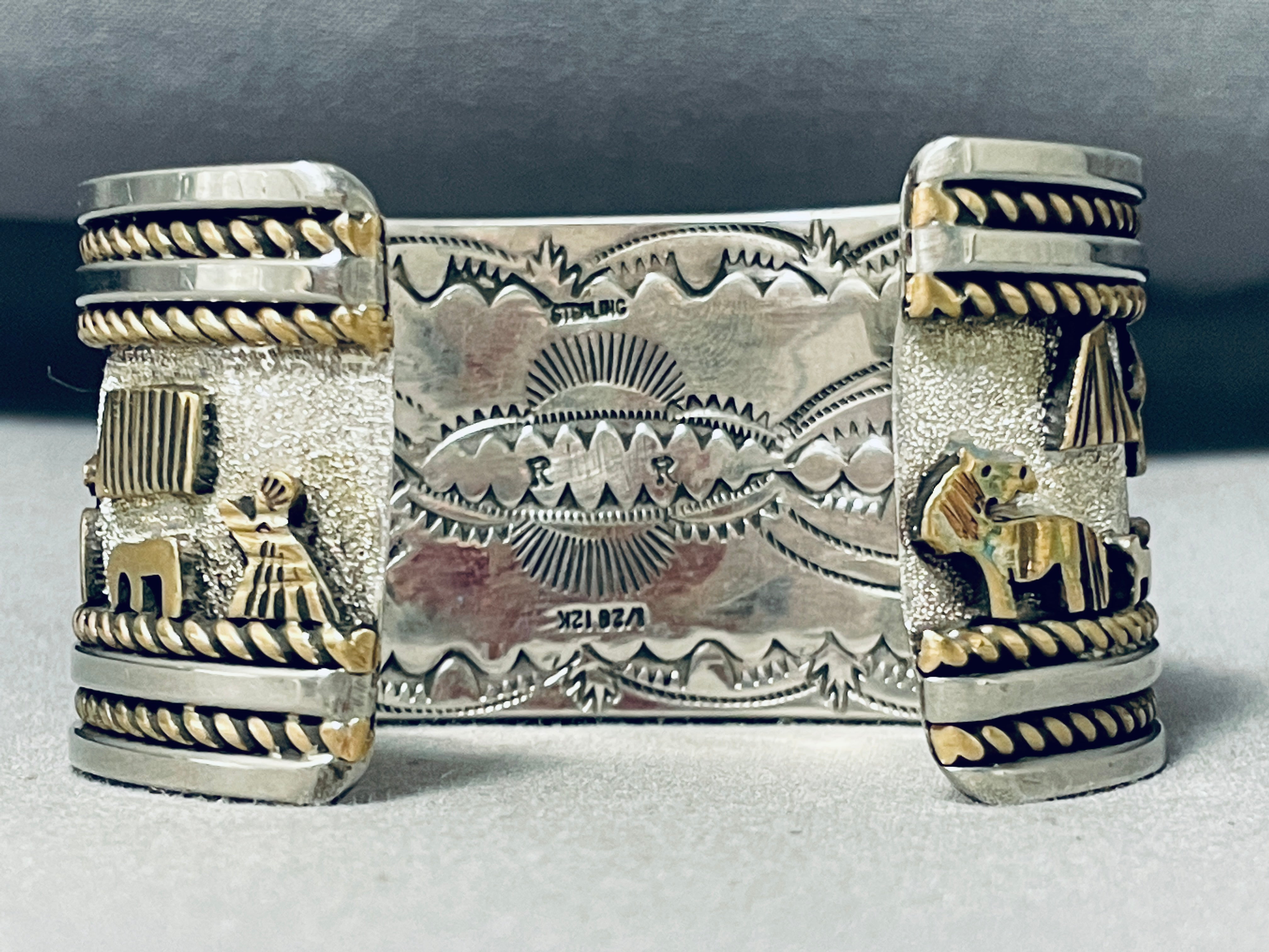 100 Grams Navajo Sterling Silver Wide Cuff Bracelet - Authentic Native American Jewelry for Women, Handmade Hogan Design - Perfect for Boho Fashion, Gift Giving & Special Occasions