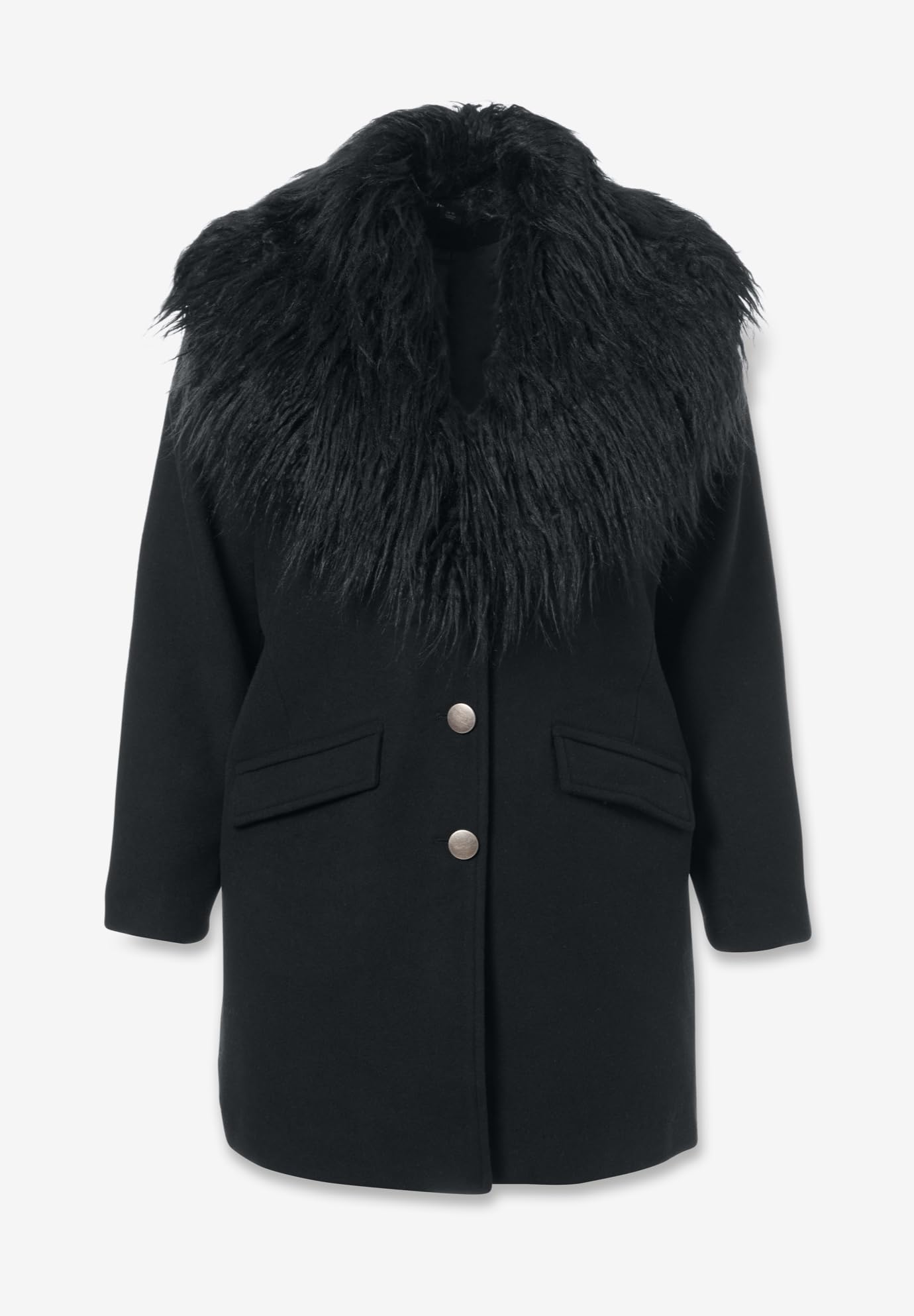 Roaman's Women's Plus Size Short Wool Blend Coat - Warm Winter Jacket for Curvy Women | Perfect for Office, Dating & Holiday Outfits