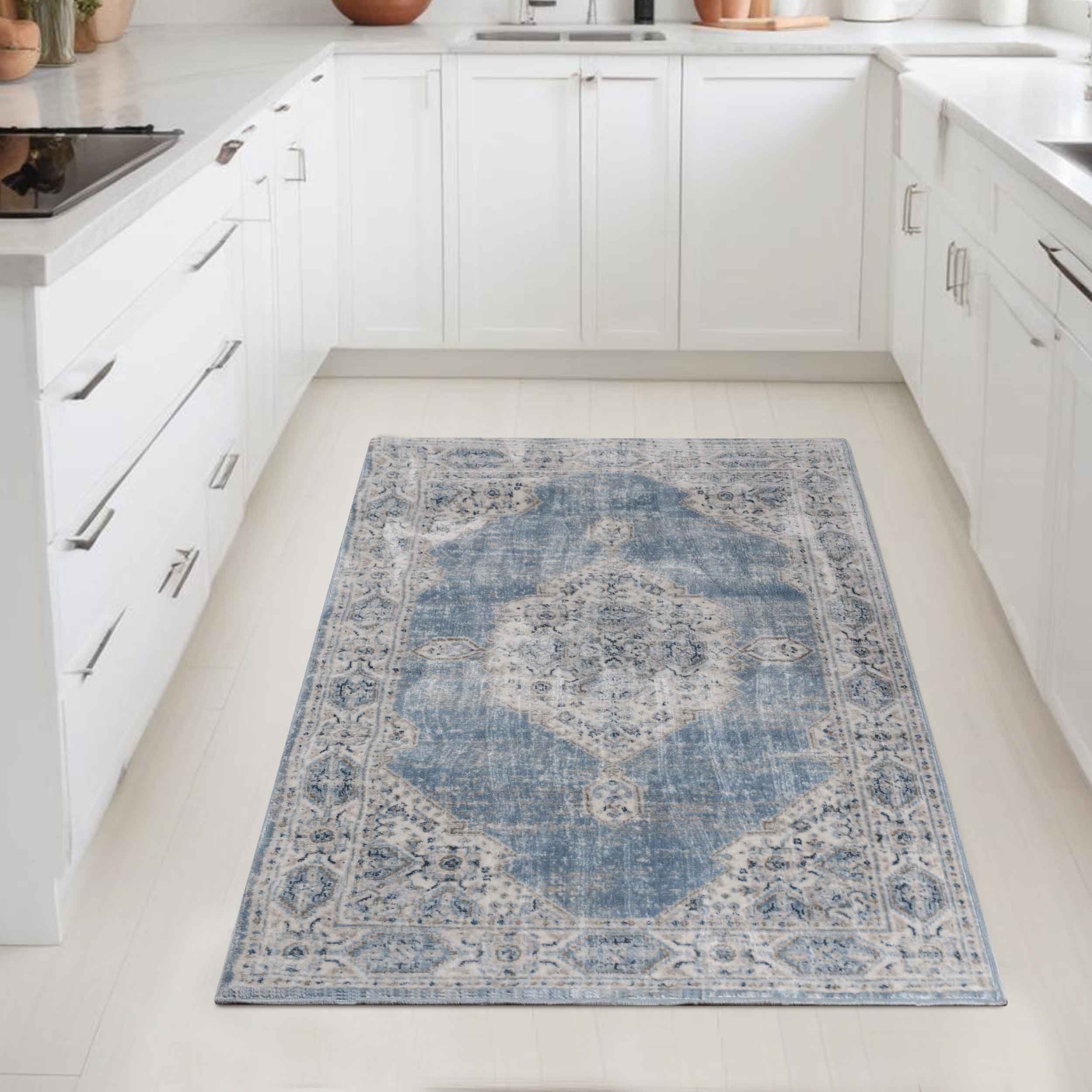 Kailani Modern Farmhouse Geometric Medallion Indoor Area Rug - Non-Slip Living Room Carpet, Bedroom Runner, Entryway Decor for Home & Office