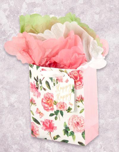Butterfly Bloom (Petite) Gift Bags - Small Decorative Party Favor Pouches for Weddings, Baby Showers & Birthday Celebrations