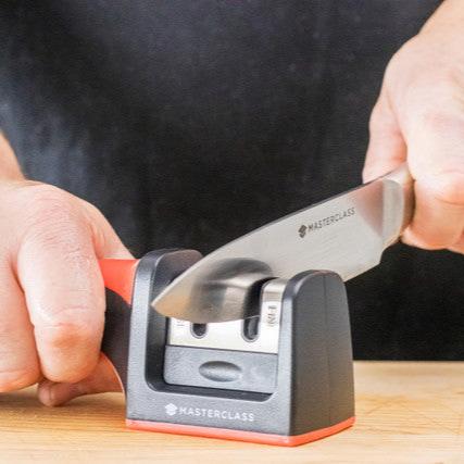 MasterClass Two Stage Draw Through Knife Sharpener - Professional Knife Sharpening Tool for Kitchen, Hunting & Outdoor Use - Perfect for Chefs, Home Cooks & Camping Enthusiasts