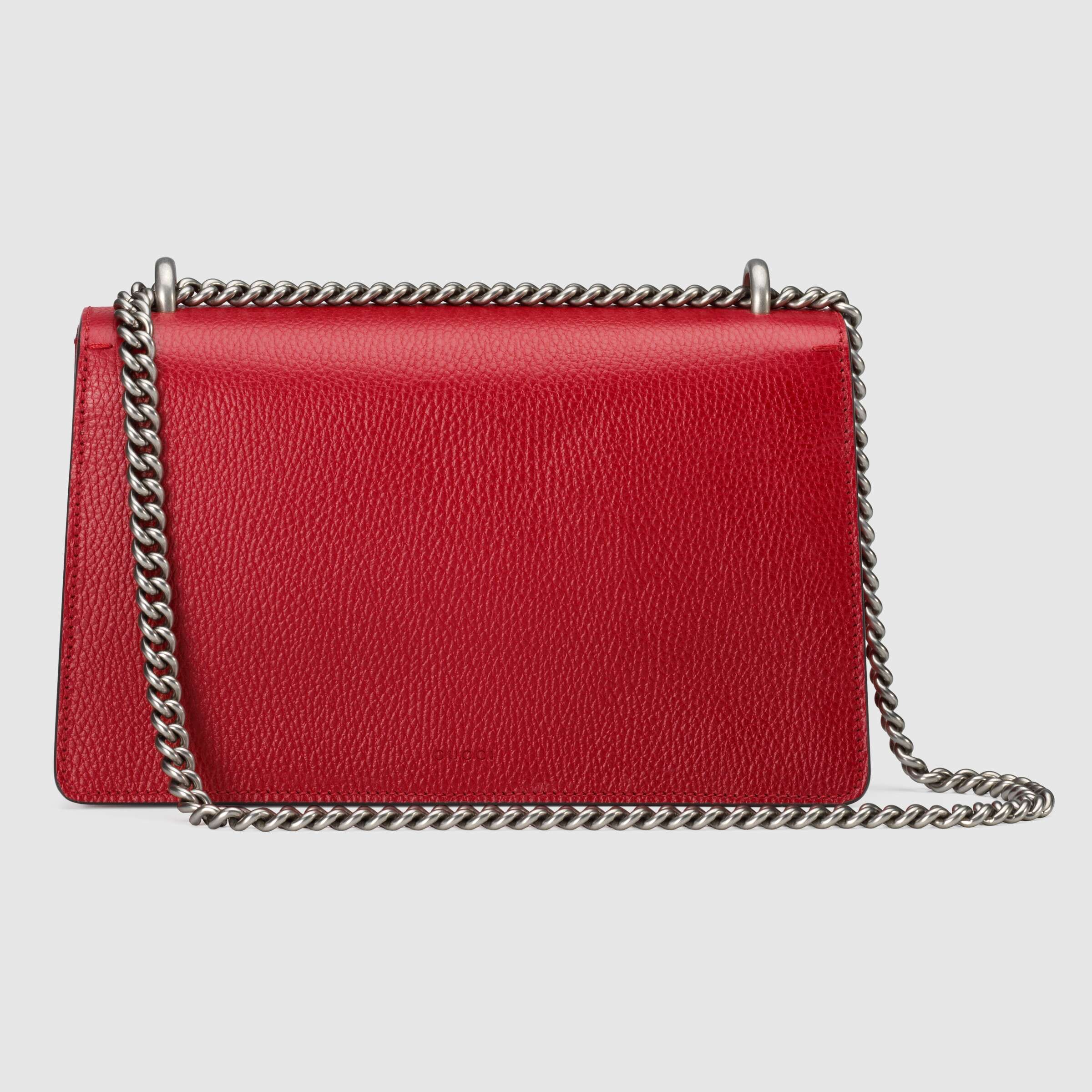 Gucci Dionysus Small Shoulder Bag in Hibiscus Red Leather - Luxury Crossbody Purse for Women, Perfect for Date Night & Evening Events