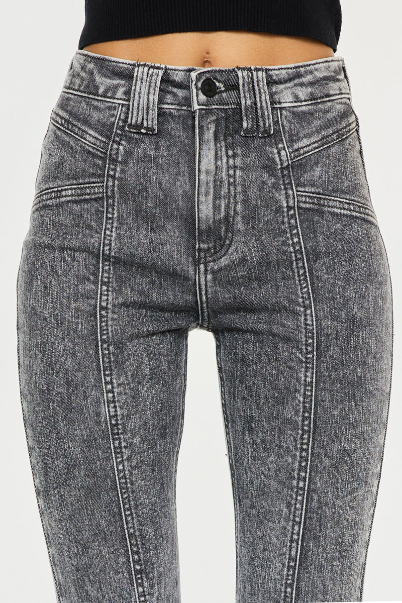Lucine High Rise Flare Jeans for Women - Stretchy Denim Pants with Bootcut Leg | Perfect for Casual Wear, Date Night & Office Outfits