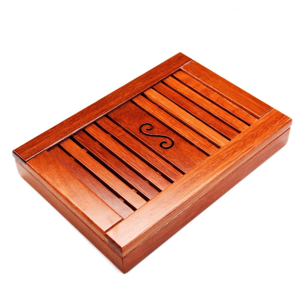 Premium Chinese Gongfu Tea Tray Set with Drainage Reservoir - Traditional Bamboo Tea Serving Tray for Home, Office, and Ceremonies - Perfect for Tea Ceremonies, Meditation, and Relaxation (Color: A)