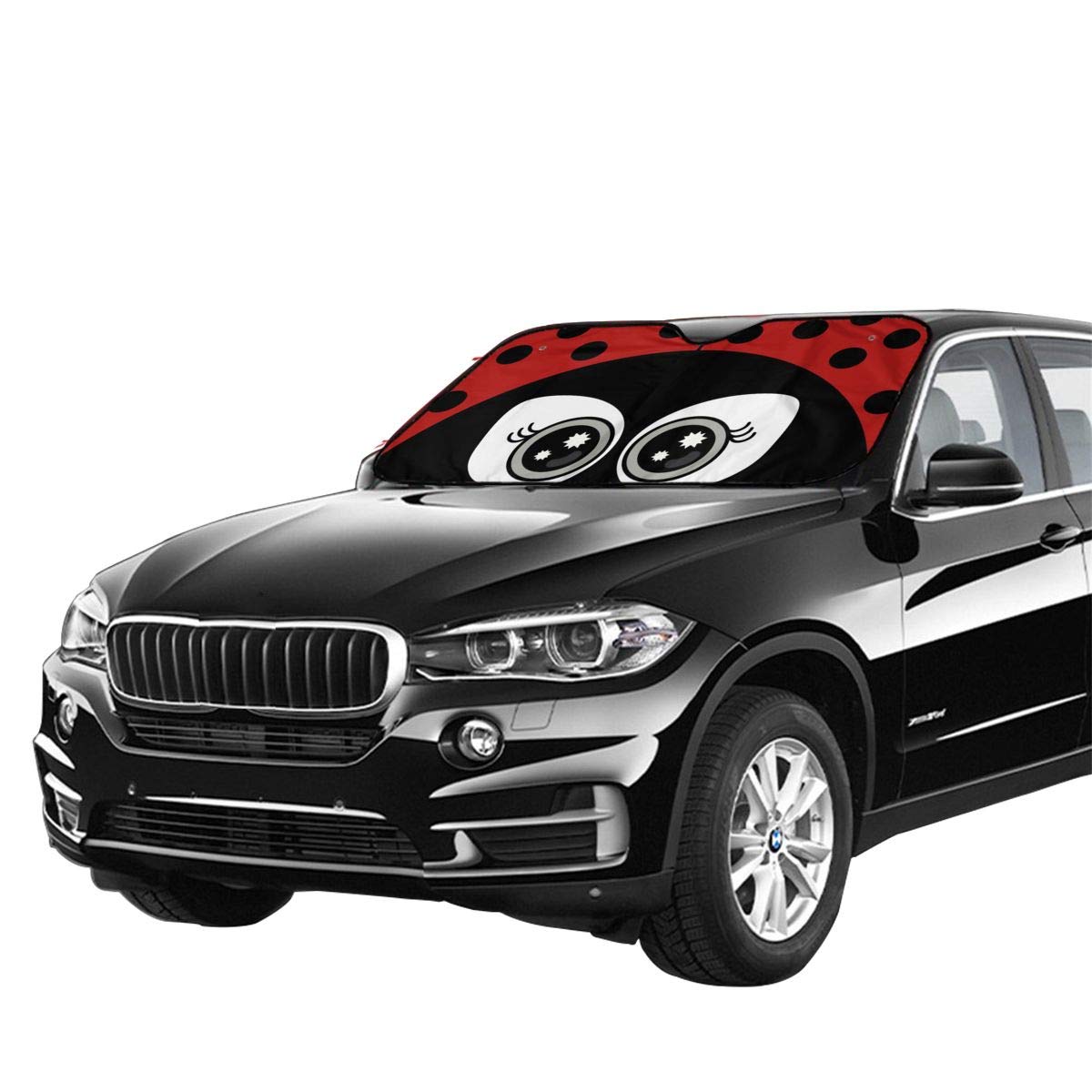 Universal Fit Ladybug Car Windshield Sun Shade - UV & Heat Reflective Sunshade to Keep Vehicle Cool | Perfect for Summer Parking & Road Trips