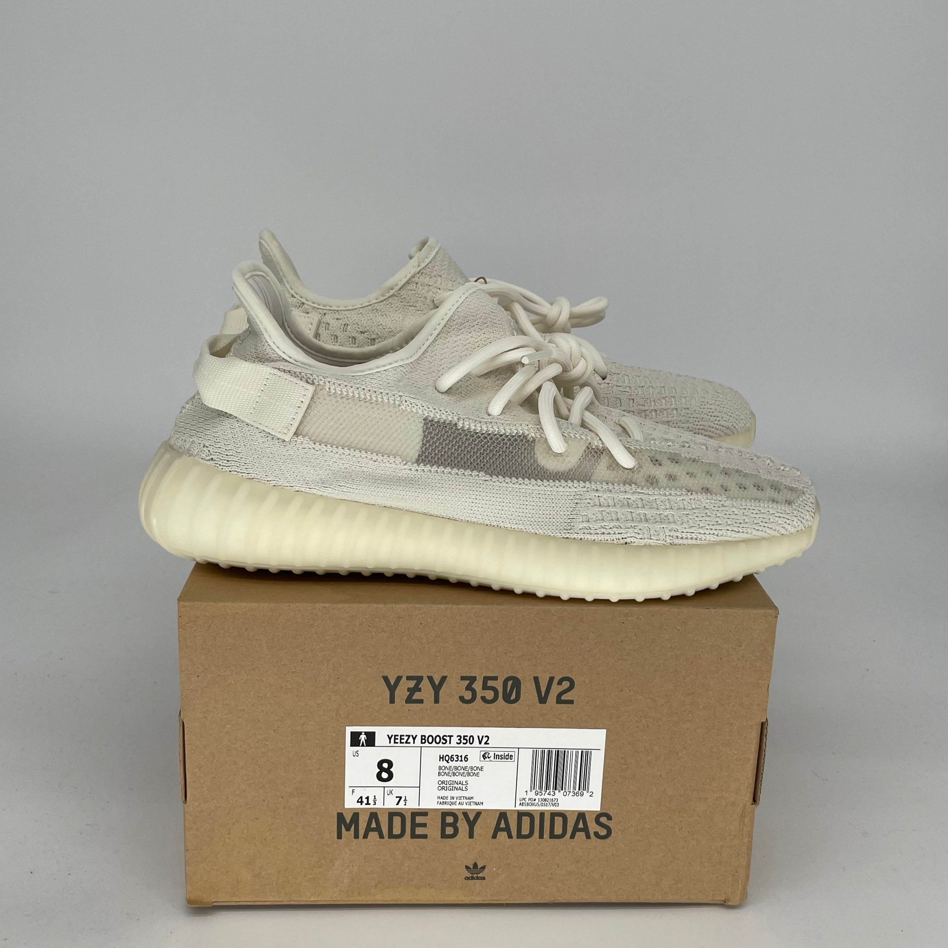 Adidas Yeezy Boost 350 V2 'Bone' - Men's Size 8 Sneakers (HQ6316) | Comfortable Running Shoes for Casual Wear & Street Style Fashion