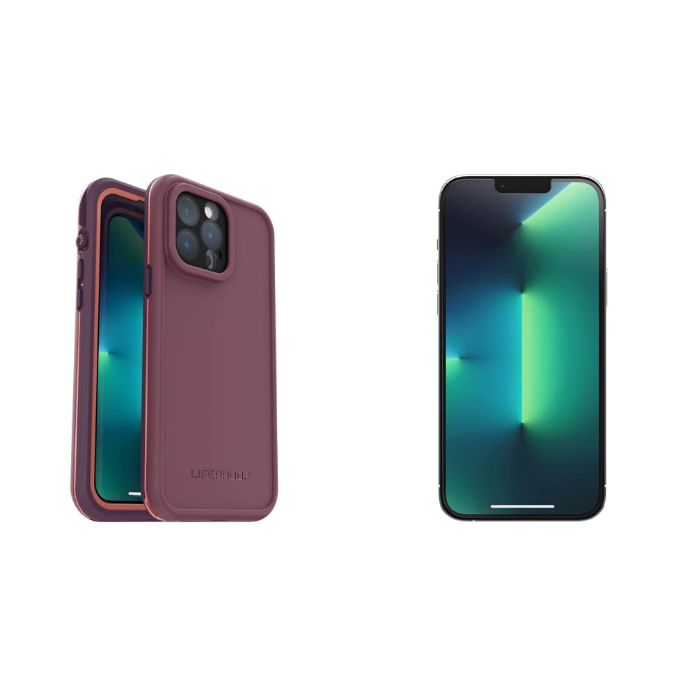 LifeProof FRE Series Waterproof Case & OtterBox Performance Plus Glass Screen Protector for iPhone 13 Pro Max - Resourceful Purple & Clear | Ultimate Protection for Swimming, Hiking & Outdoor Adventures