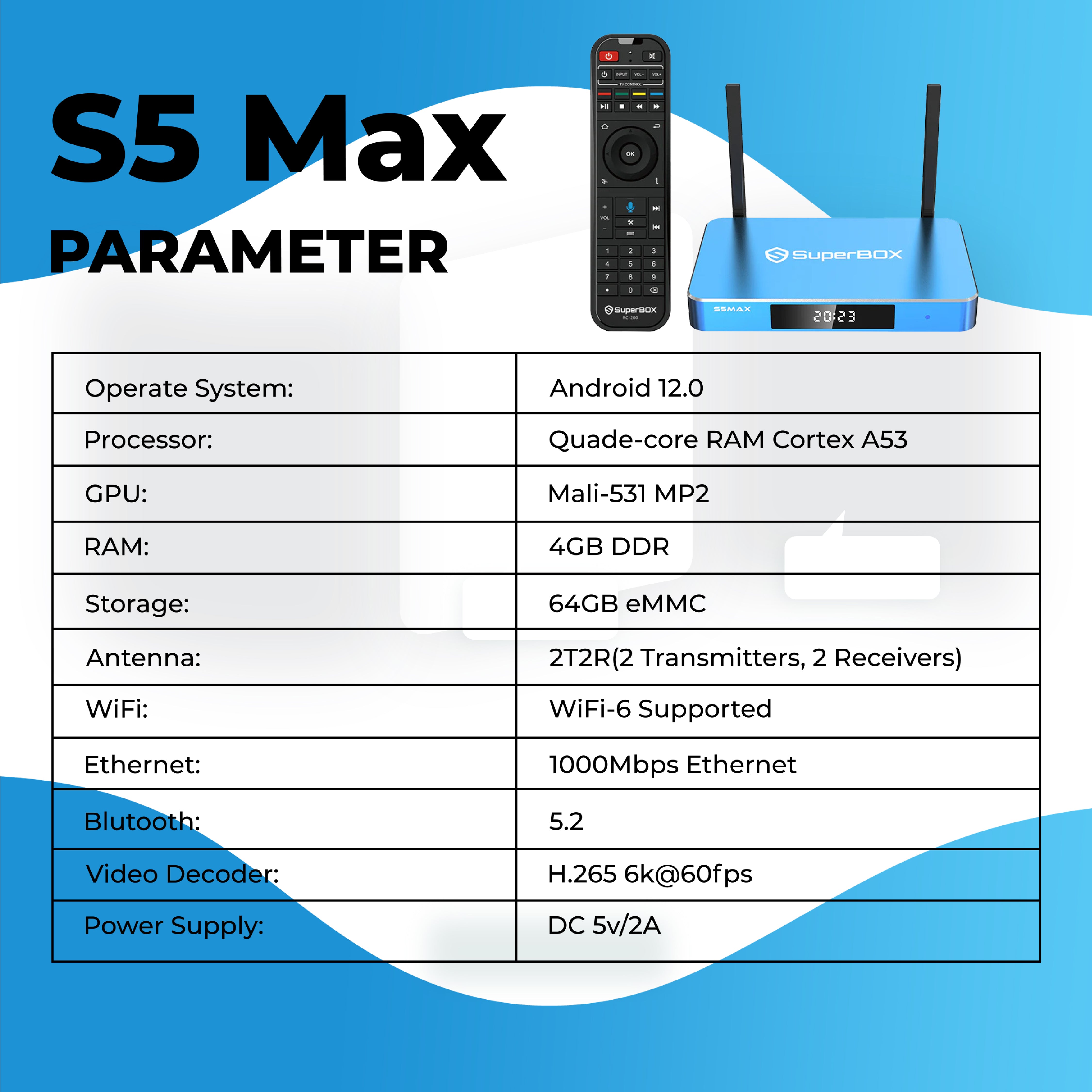 Superbox S5 Max 4K Ultra HD Streaming Media Player - Watch Movies, Sports & Shows in Stunning 4K Resolution - Perfect for Home Theater & Entertainment Systems