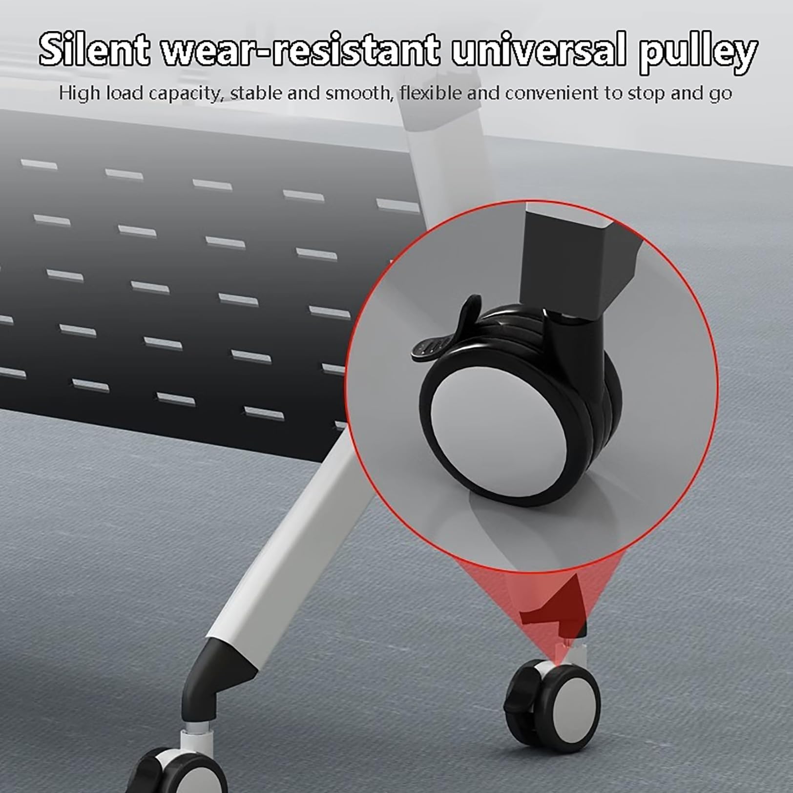 Foldable Conference Table with Wheels - Portable Meeting & Seminar Table for Office, Classroom, Training Room - Ideal for Business Meetings, Team Collaboration & Educational Events