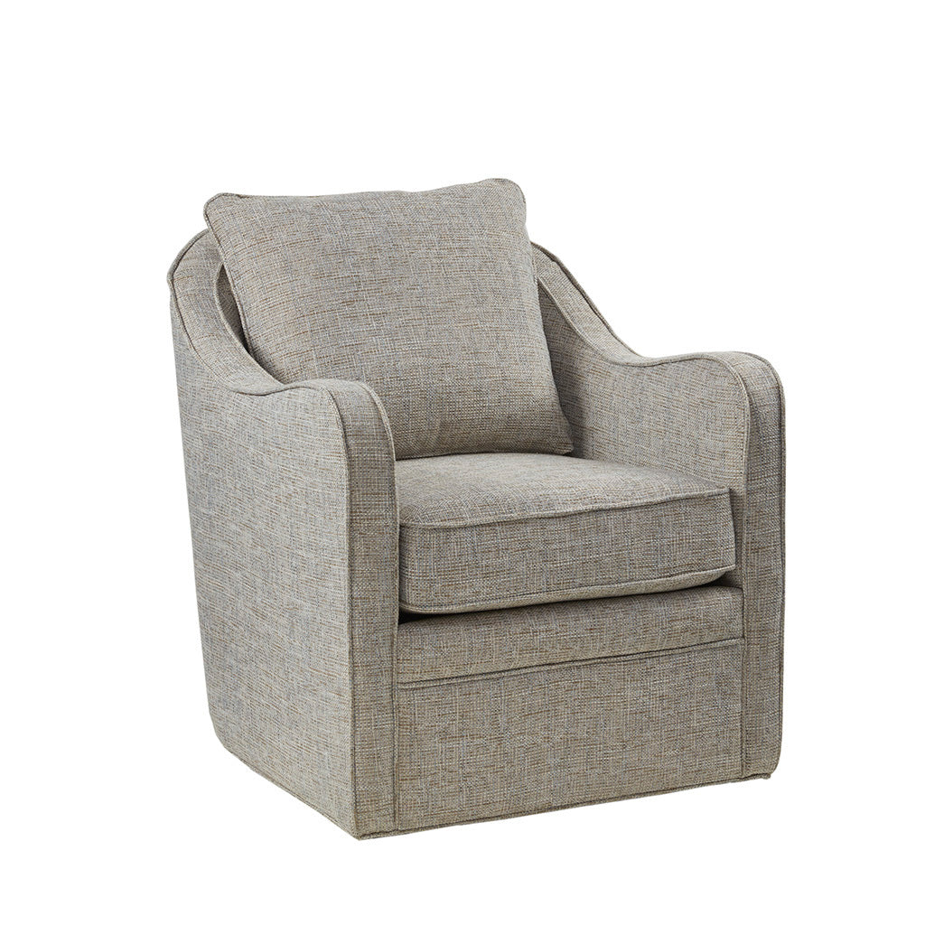 Brianne Wide Seat Swivel Arm Chair - Modern Accent Chair for Living Room, Office & Lounge - 360 Degree Rotating Comfortable Upholstered Chair with Padded Seat