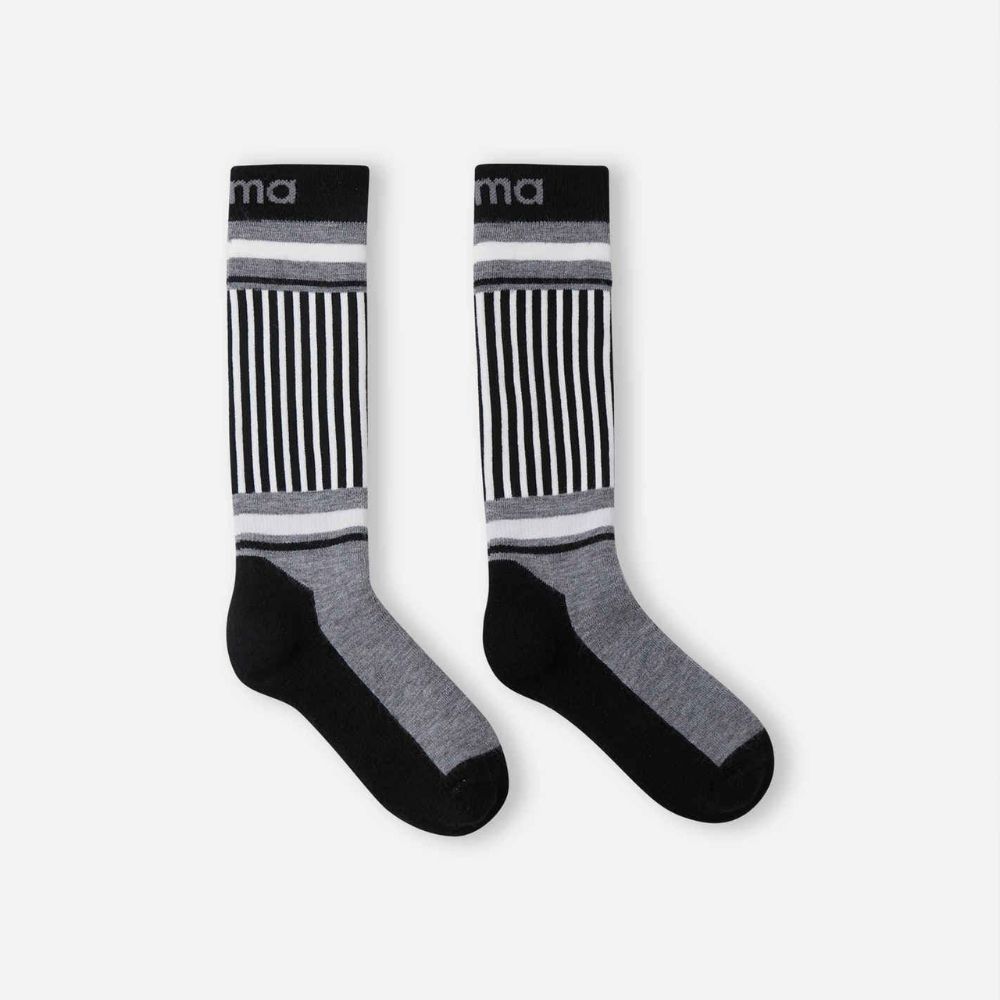 Reima Frotee Kids Ski Socks - Warm Winter Thermal Socks for Boys & Girls - Moisture-Wicking & Cushioned for Skiing, Snowboarding & Outdoor Activities (Grey)