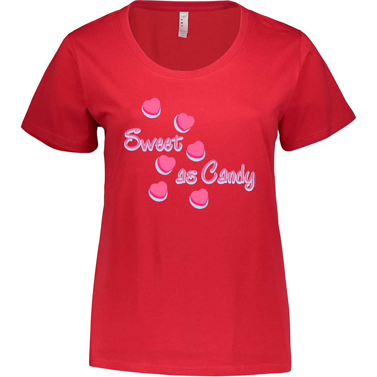 Inktastic Sweet As Candy Valentine Women's Plus Size T-Shirt - Cute Graphic Tee for Valentine's Day, Date Night & Casual Wear