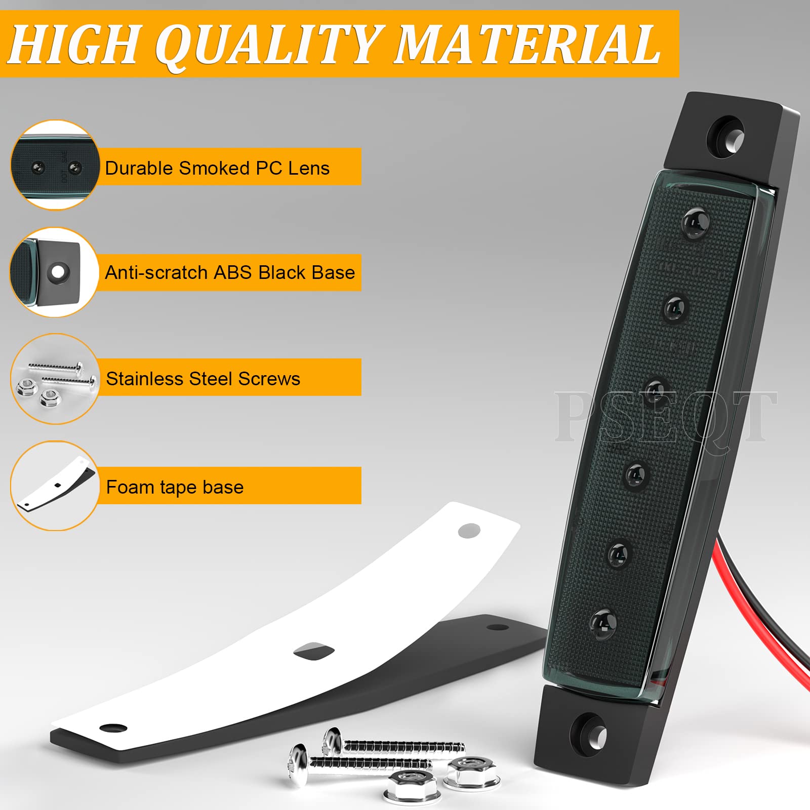 PSEQT 12V Waterproof LED Boat Navigation Lights - Marine Interior Courtesy Light Strip for Deck, Transom, Cockpit - 3.8