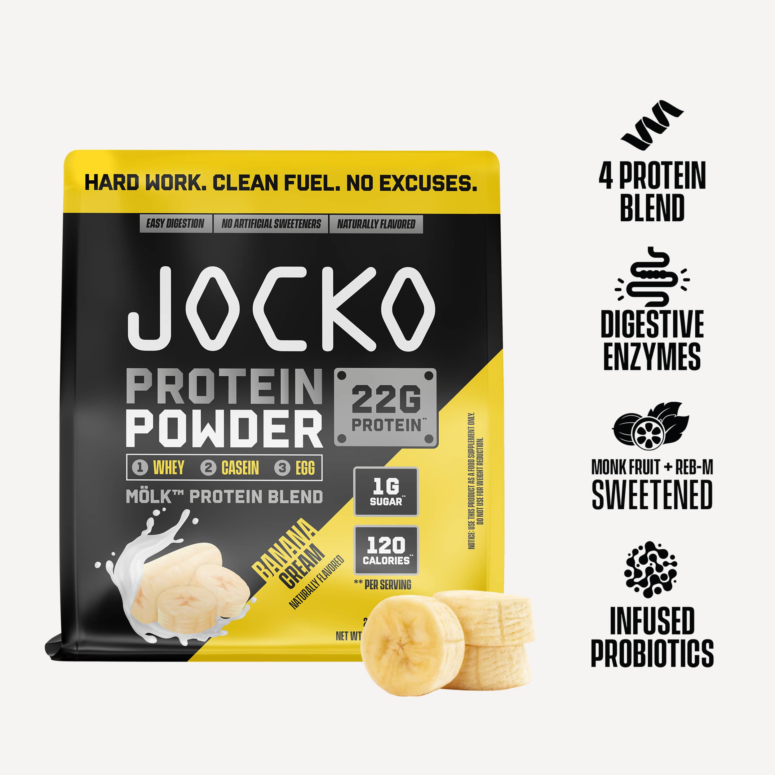 JOCKO MÖLK Premium Whey Protein Powder - 25g Protein per Serving, Low Sugar, Keto Friendly - Perfect for Post-Workout Recovery, Muscle Building & Healthy Lifestyle