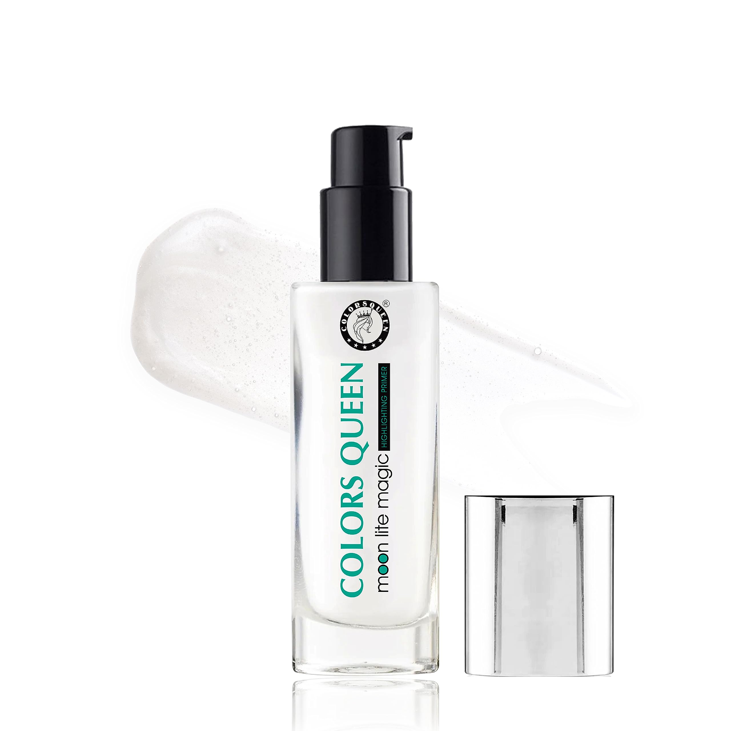 Colors Queen Moon Lite Magic Highlighting Face Primer | Non-Greasy, Long-Lasting & Lightweight Makeup Base | Hydrating Poreless Primer with Dewy Finish – 32ml (01-Diamond) | Perfect for Daily Wear, Special Occasions & Photo Shoots