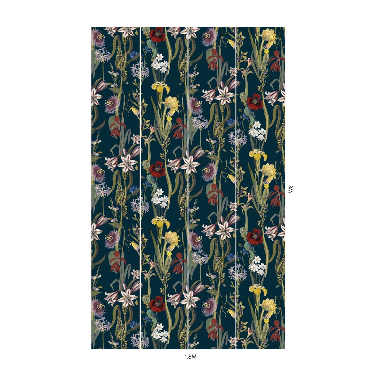 FLORA DELANICA Midnight Blue Peel and Stick Wallpaper - Self-Adhesive Removable Wallpaper for Bedroom, Living Room & Home Decor