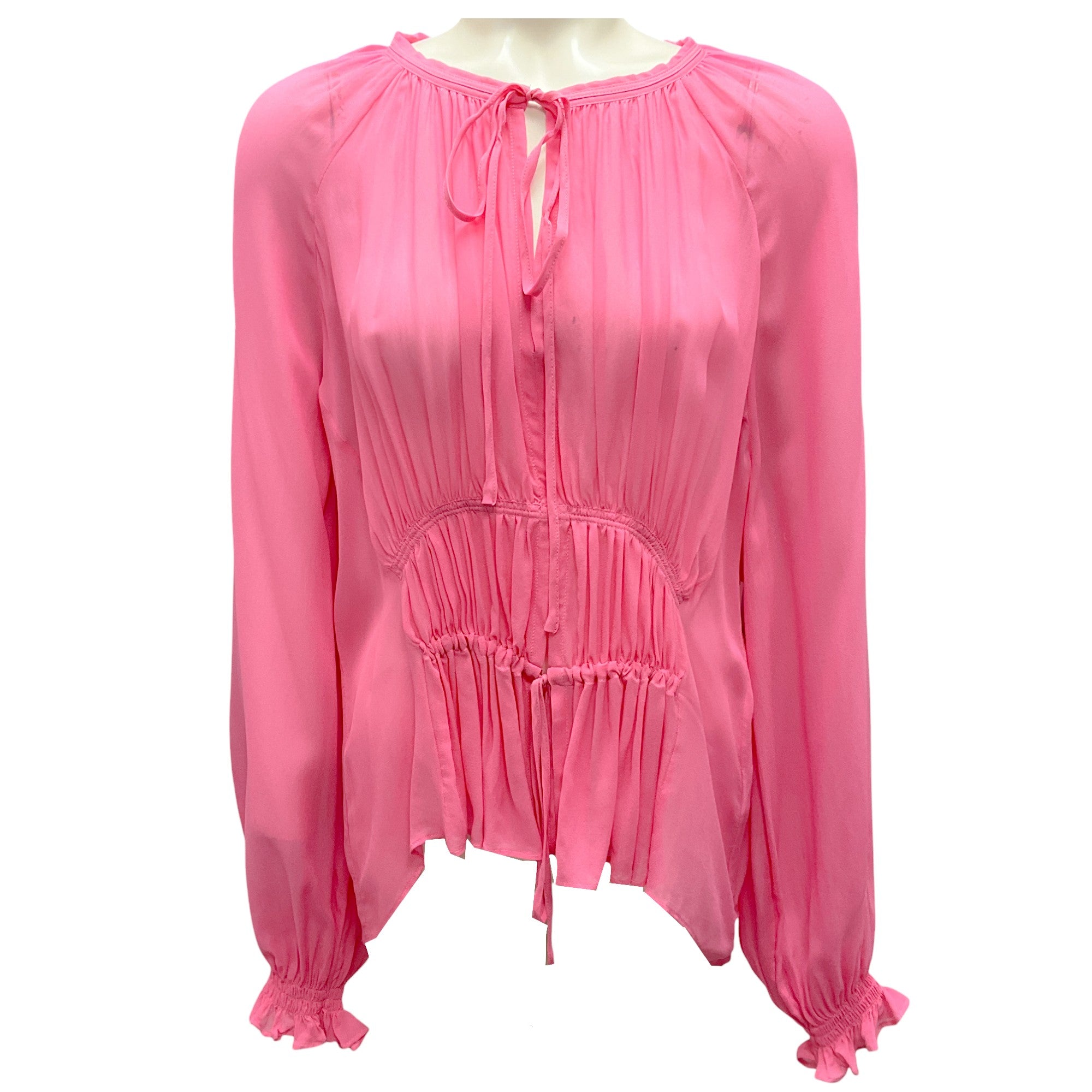 Lee Mathews Women's Pink Imogen Blouse - Elegant Floral Print Long Sleeve Shirt for Work, Office & Special Occasions
