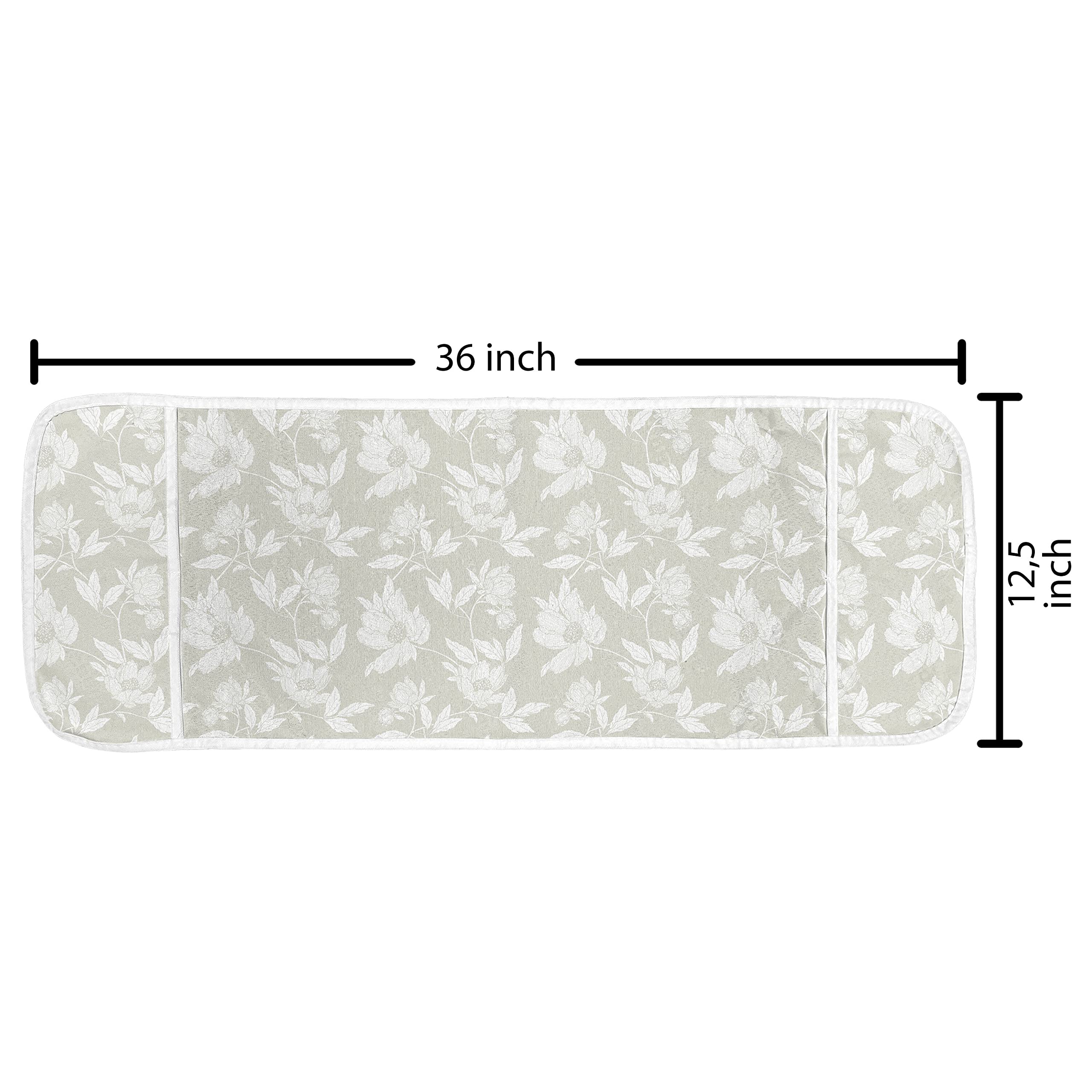 Ambesonne Floral Microwave Cover - Waterproof Dustproof Kitchen Organizer with Pockets, 36
