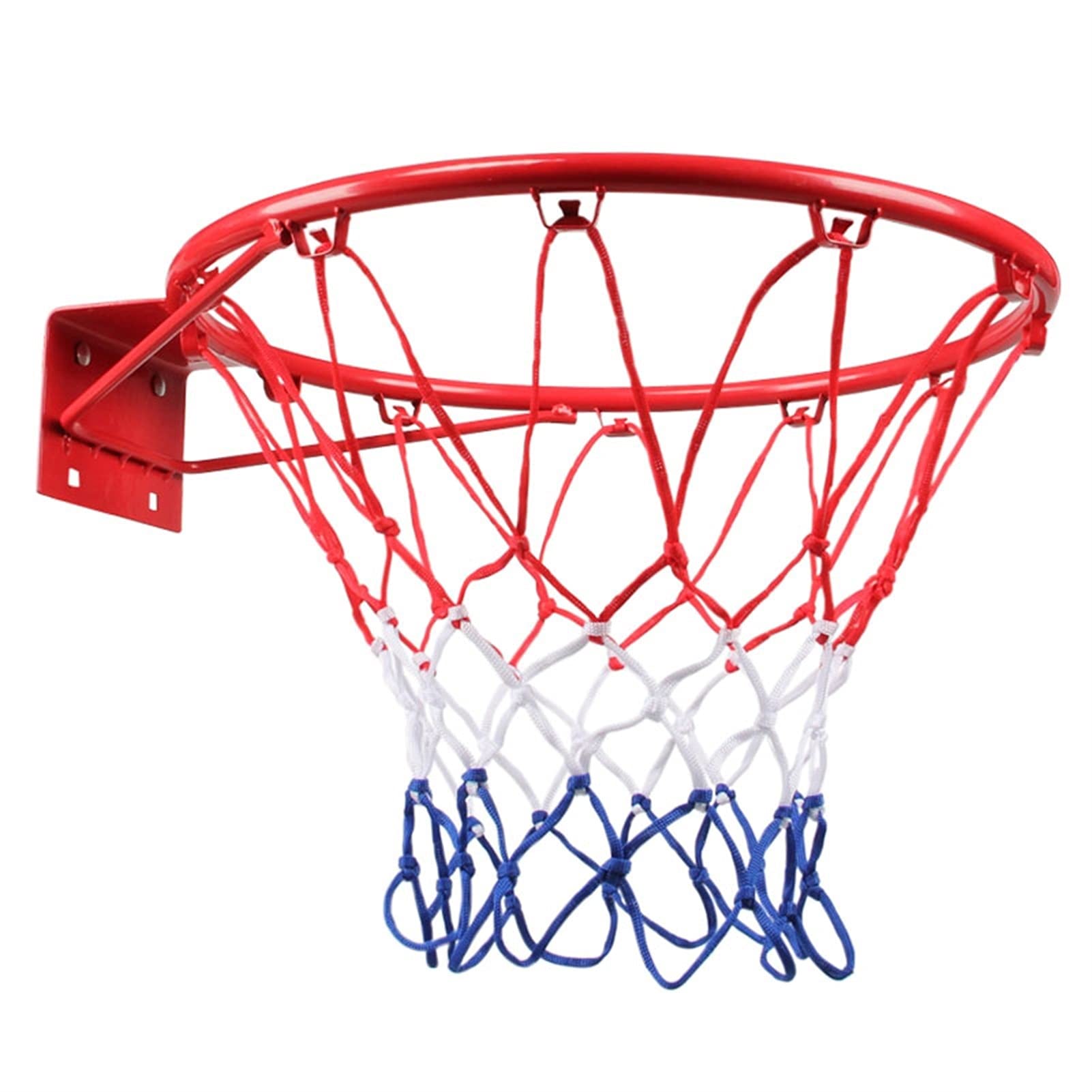 Wall-Mounted Basketball Hoop - 18 Inch Steel Backboard for Kids & Adults - Outdoor/Indoor Basketball Goal System with Adjustable Height (Red) - Perfect for Driveway, Backyard & Gym Training